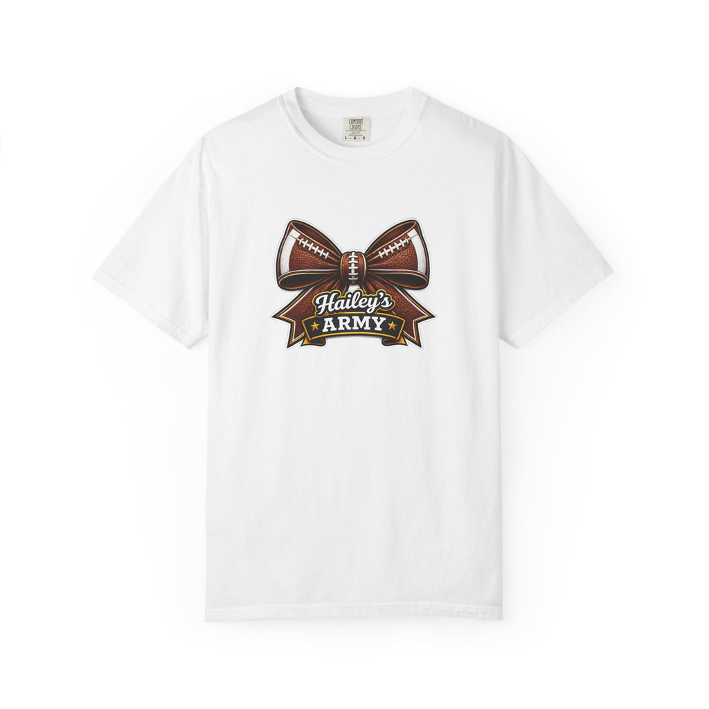 Hailey's Army Football Bow Tee