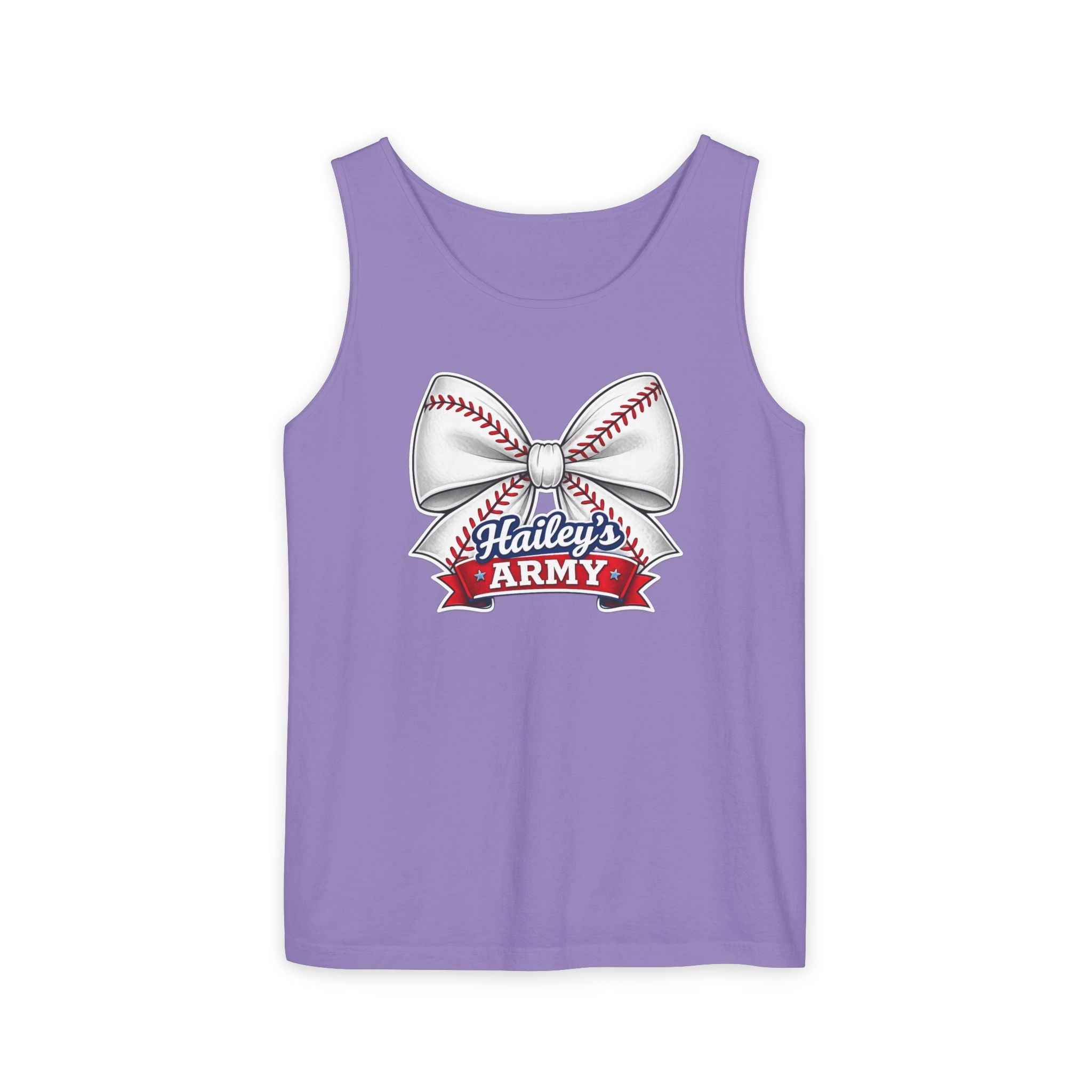 Hailey's Army Baseball Bow Tank Top