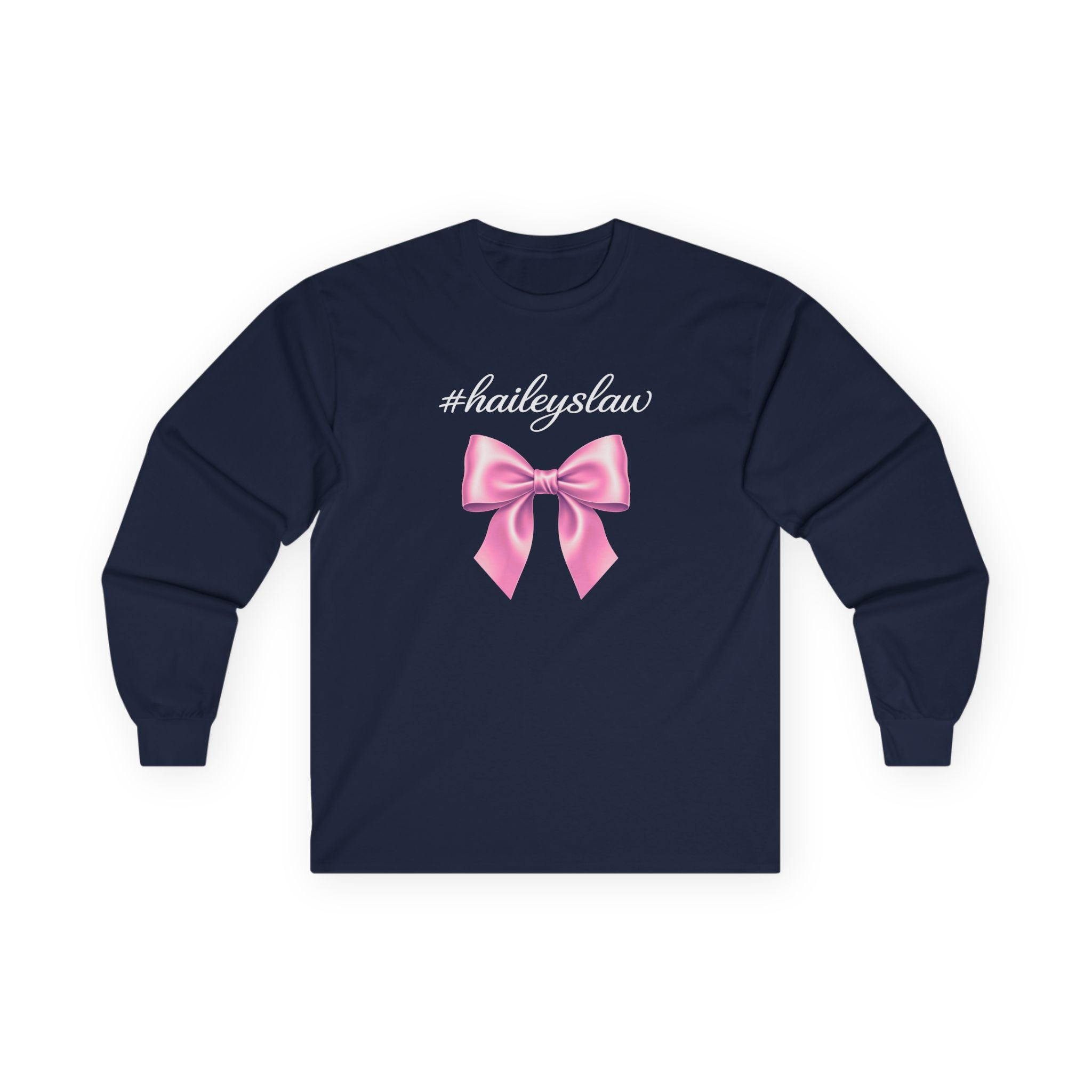 Hailey's Law Pink Bow Long Sleeve Tee
