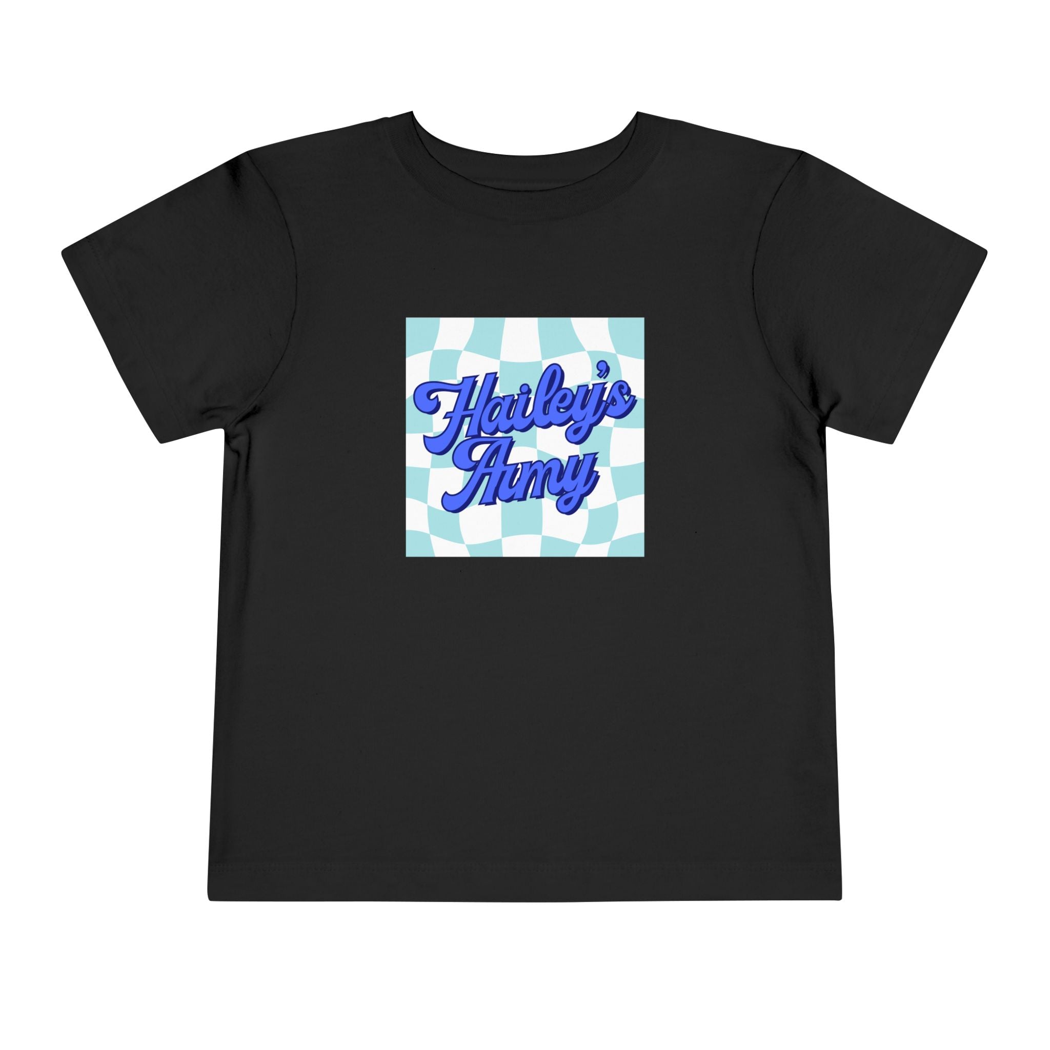 Hailey's Army Pink/Blue Retro Checkerboard Tee - TODDLER