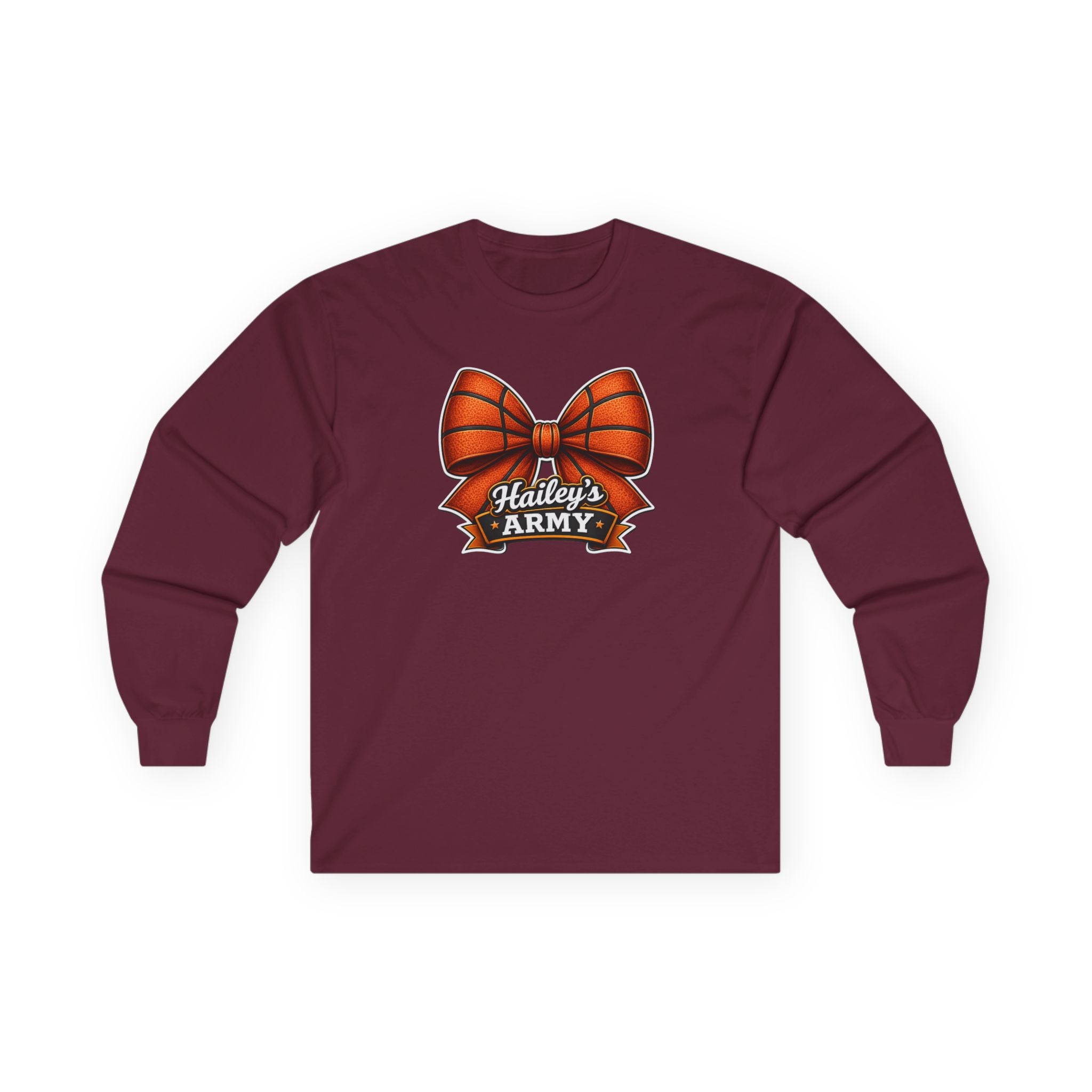 Hailey's Army Basketball Bow Long Sleeve Tee