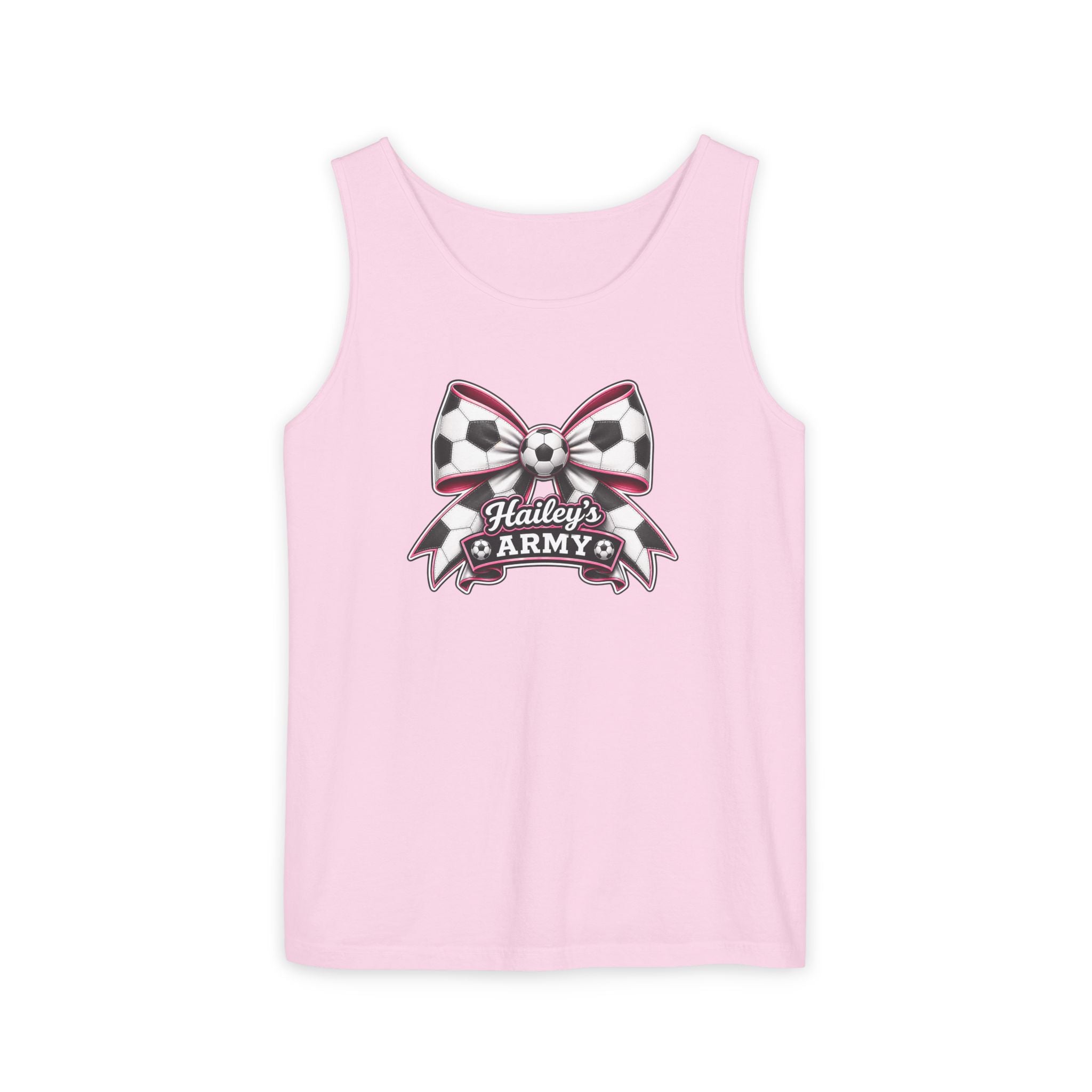 Hailey's Army Soccer Bow Tank