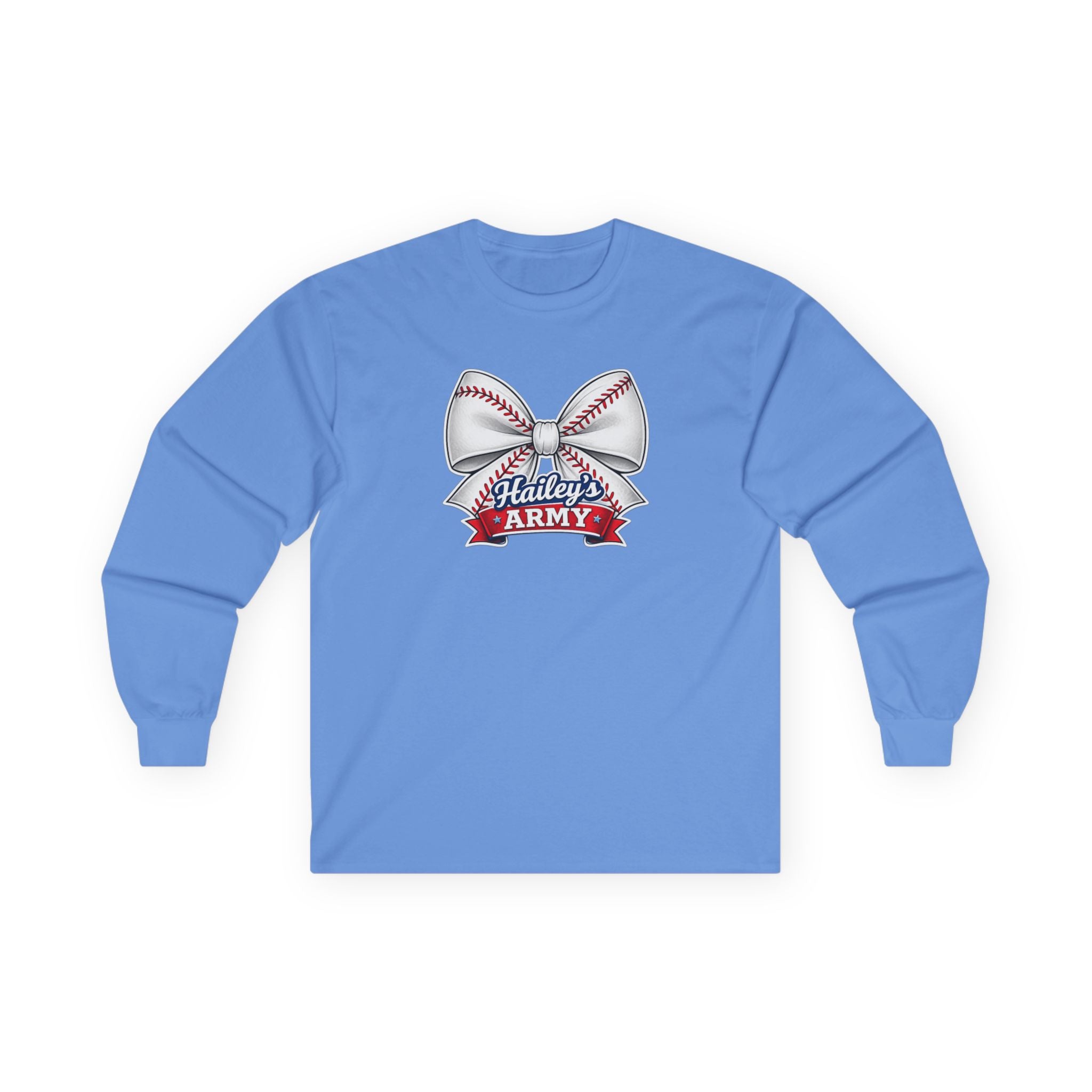 Hailey's Army Baseball Bow Long Sleeve Tee