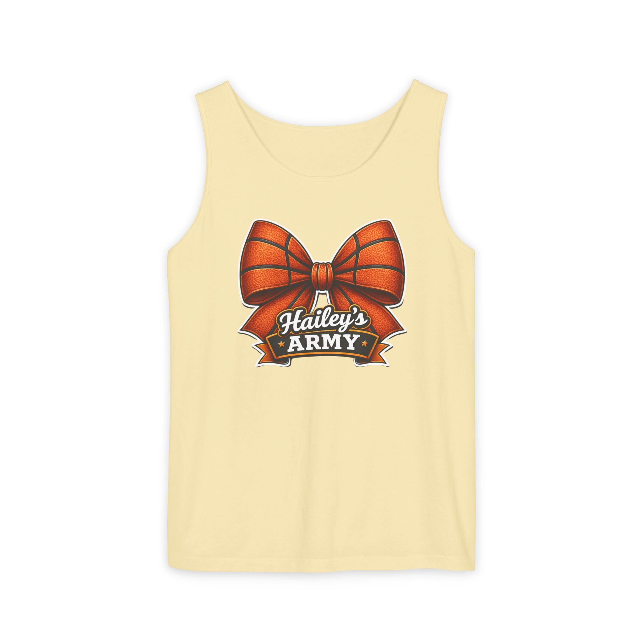 Hailey's Army Basketball Bow Tank