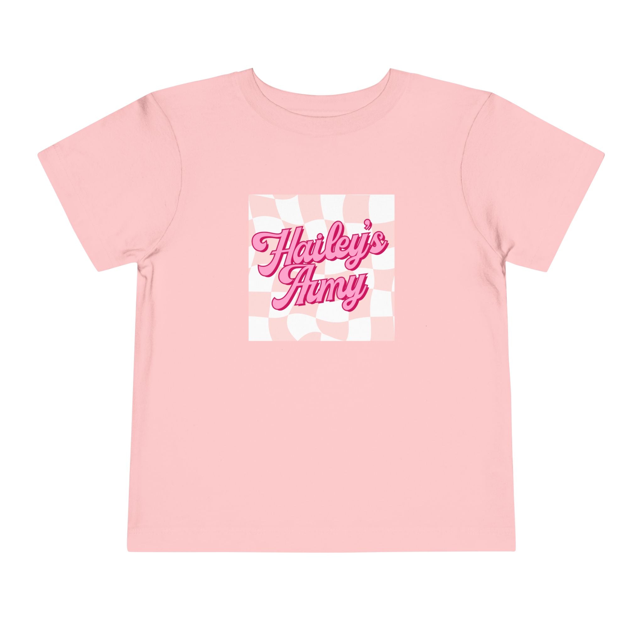 Hailey's Army Pink/Blue Retro Checkerboard Tee - TODDLER