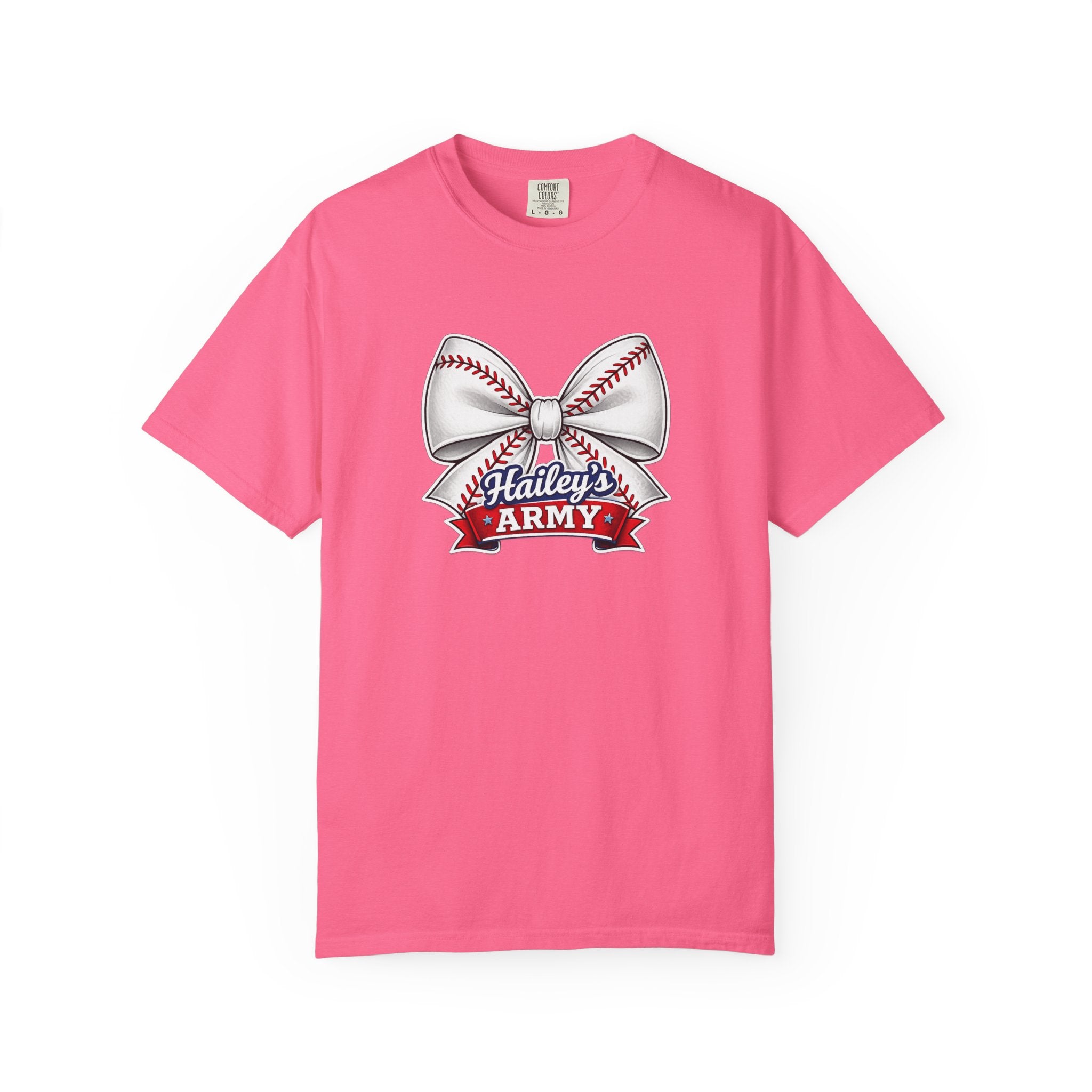 Hailey's Army Baseball Bow Tee