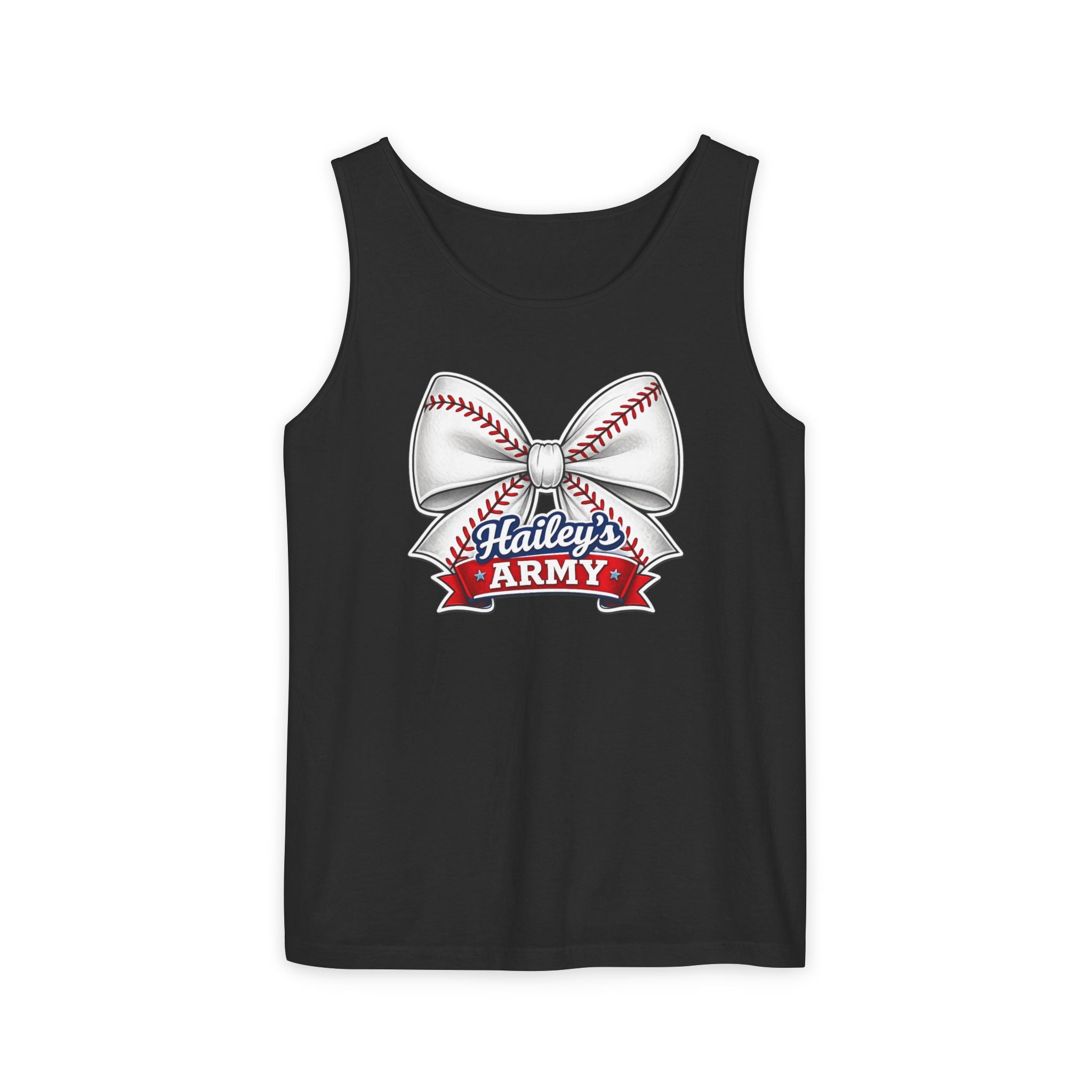 Hailey's Army Baseball Bow Tank Top