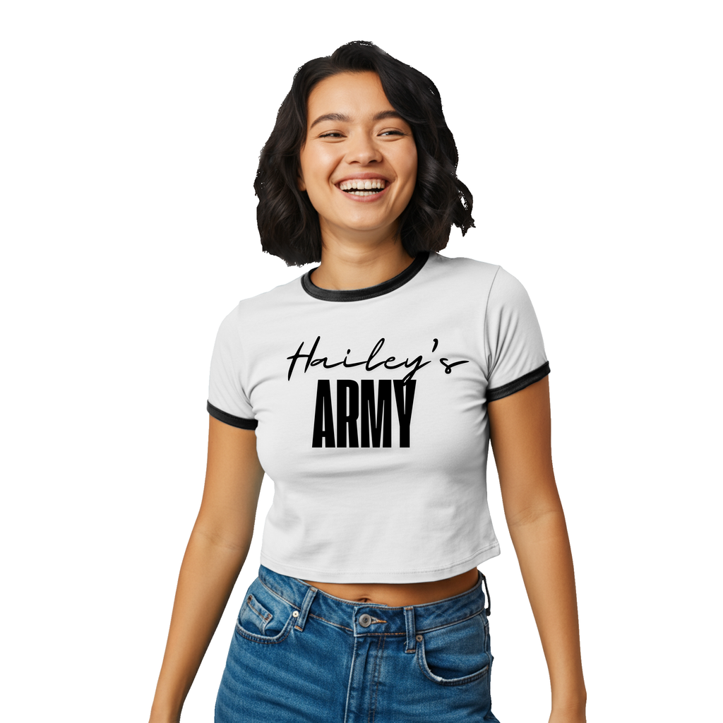 Hailey’s Army Cropped Ringer Tee
