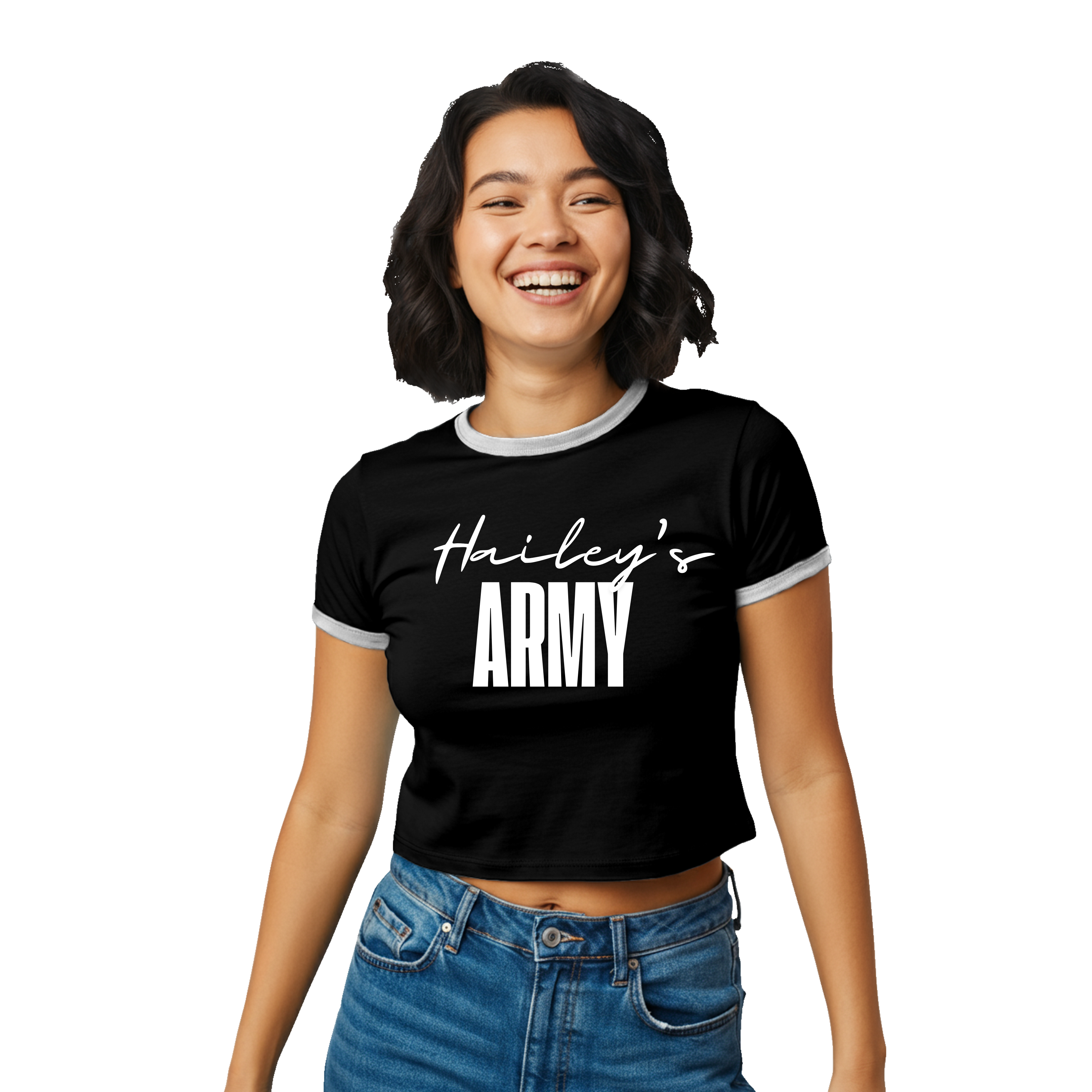 Hailey’s Army Cropped Ringer Tee