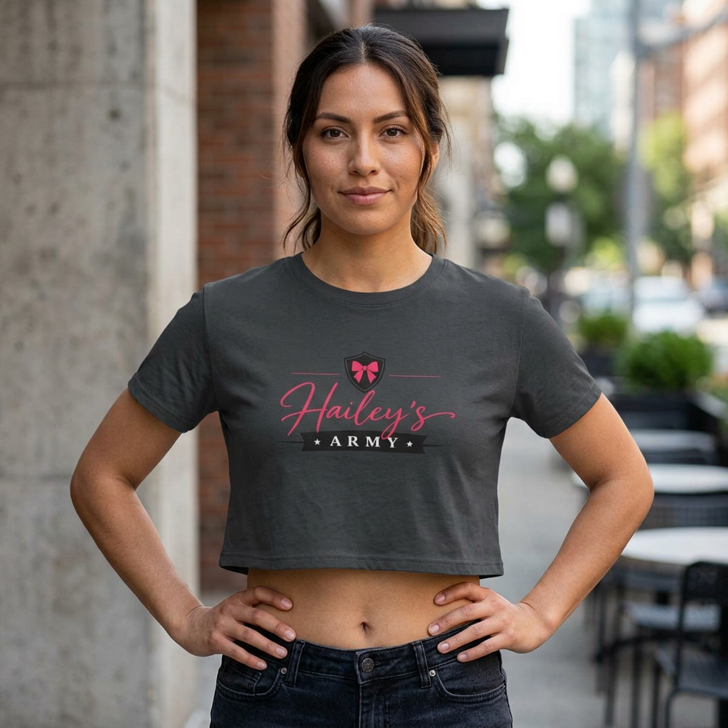 Hailey's Army Logo Crop Top