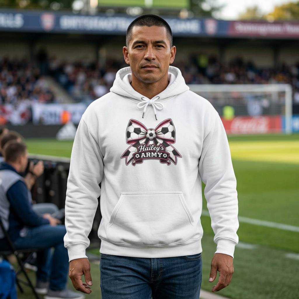 Hailey's Army Soccer Bow Hoodie