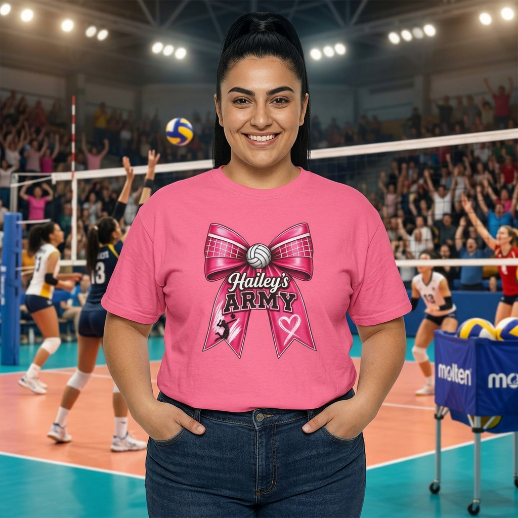 Hailey's Army Volleyball Bow Tee