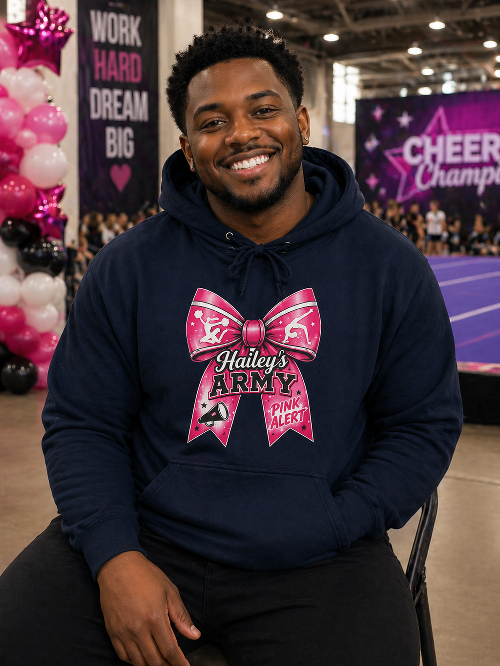 Hailey's Army Cheer/Gymnastics Bow Hoodie