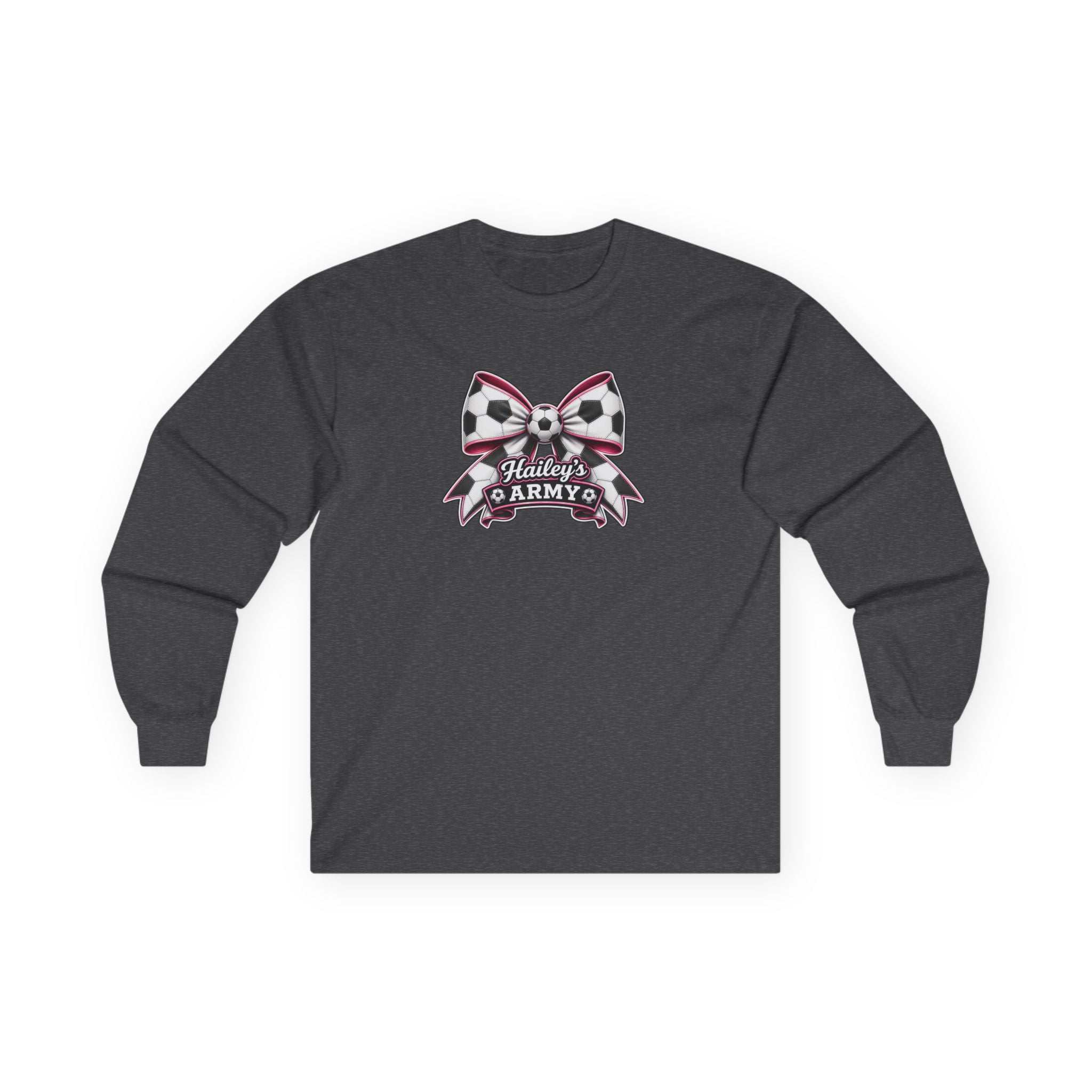 Hailey's Army Soccer Bow Long Sleeve Tee