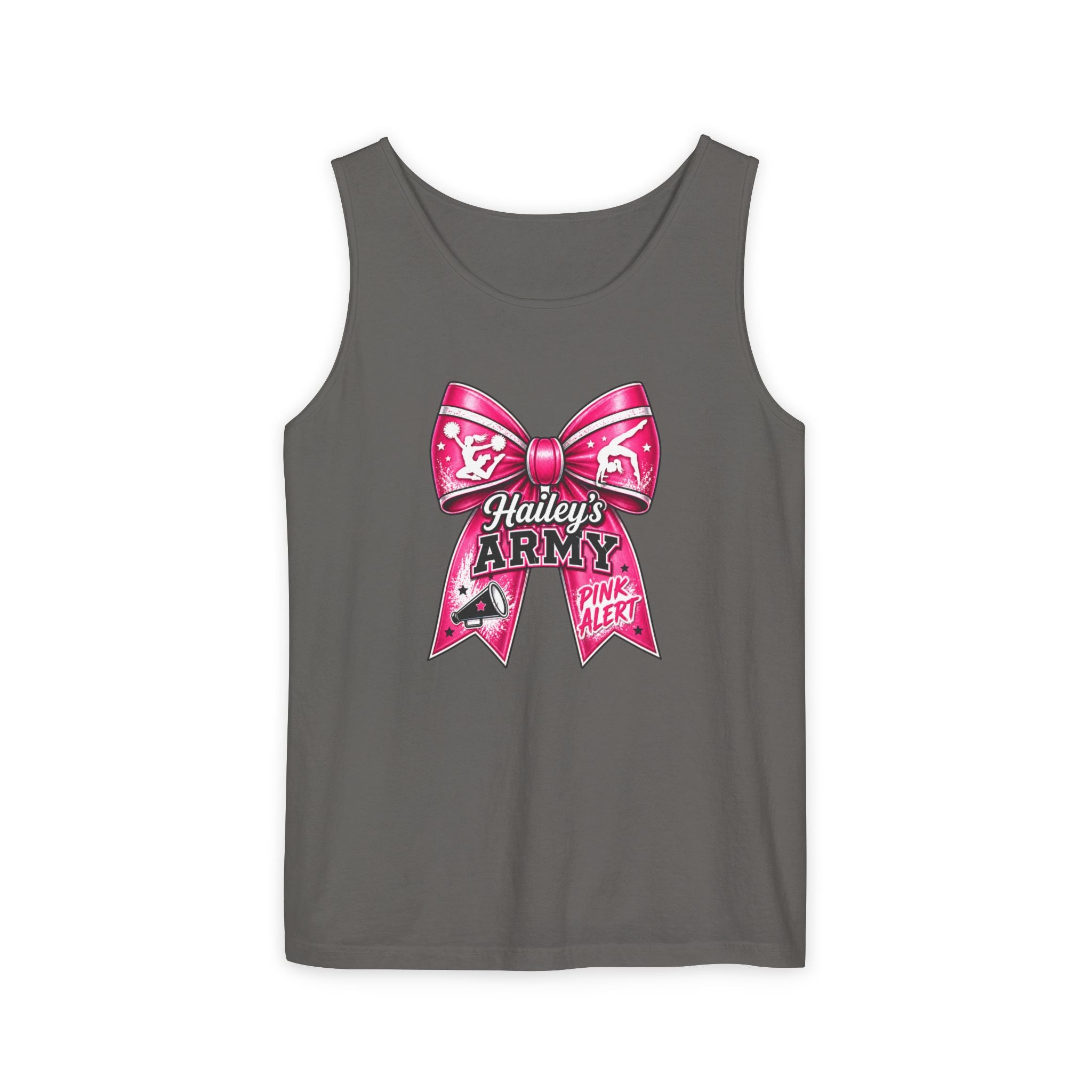 Hailey's Army Cheer/Gymnastics Bow Tank Top
