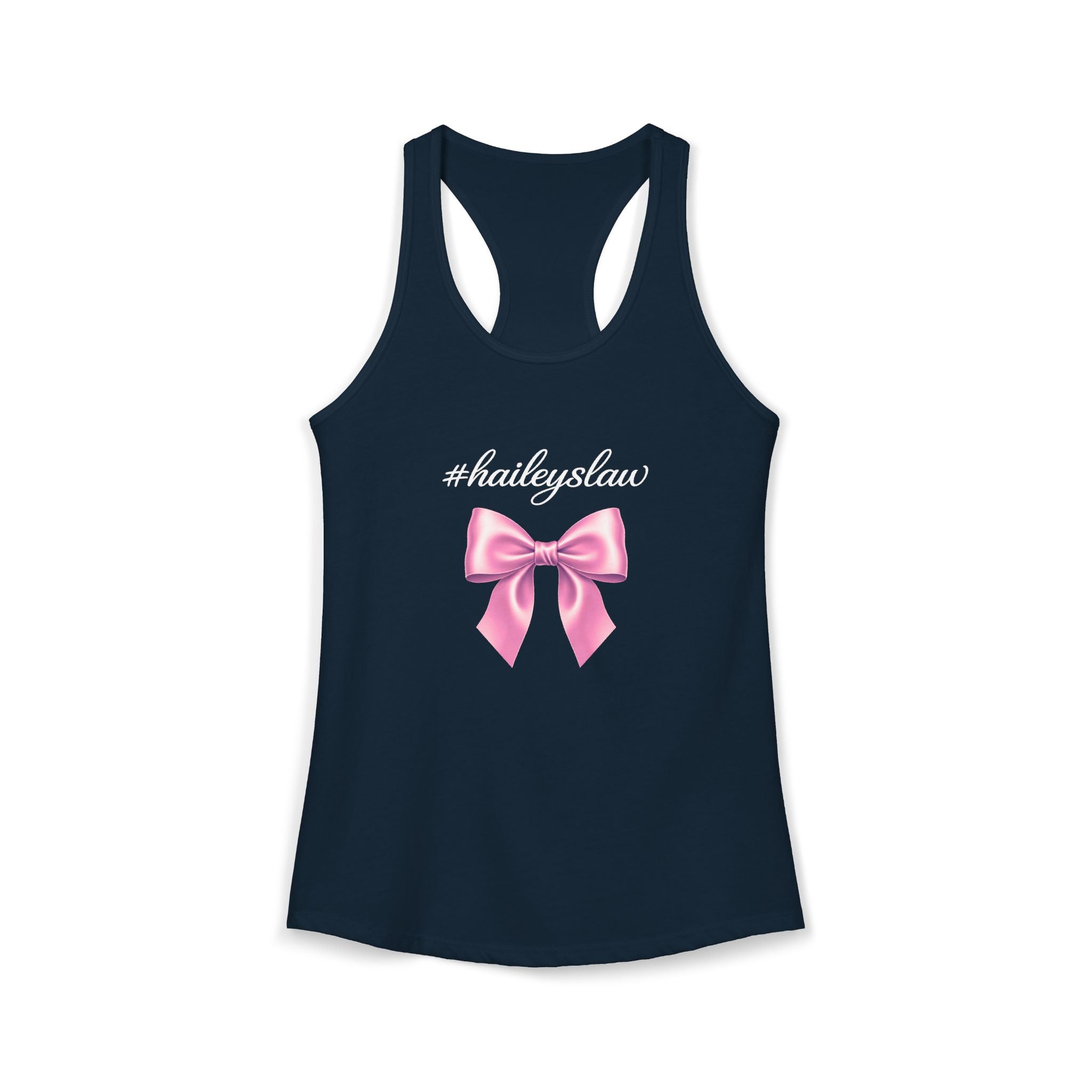 Hailey's Law Pink Bow Racerback Tank