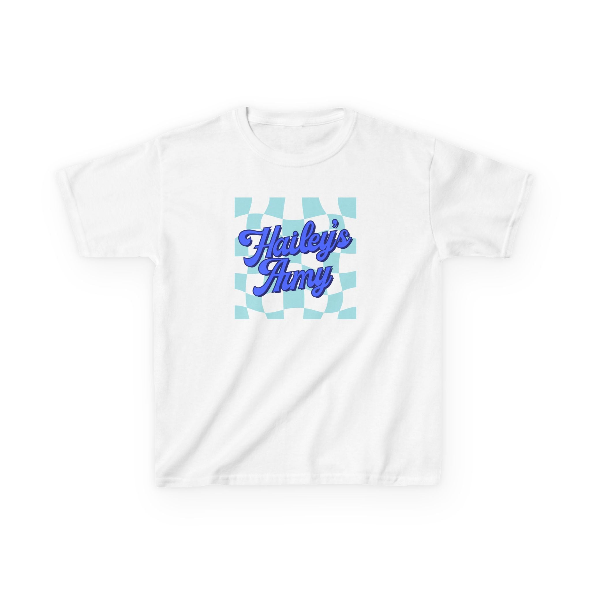 Hailey's Army Blue Retro Checkerboard Tee - YOUTH
