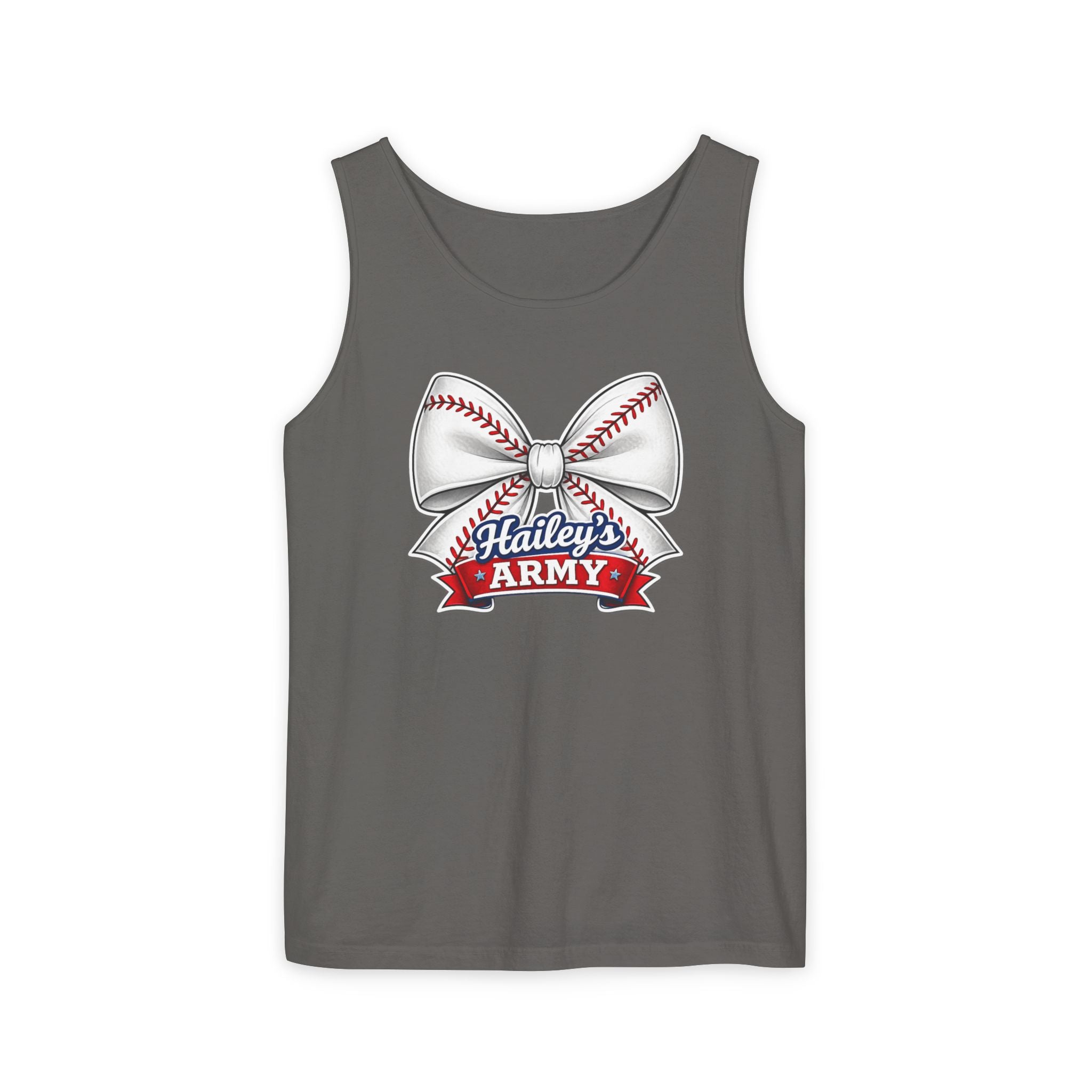 Hailey's Army Baseball Bow Tank Top
