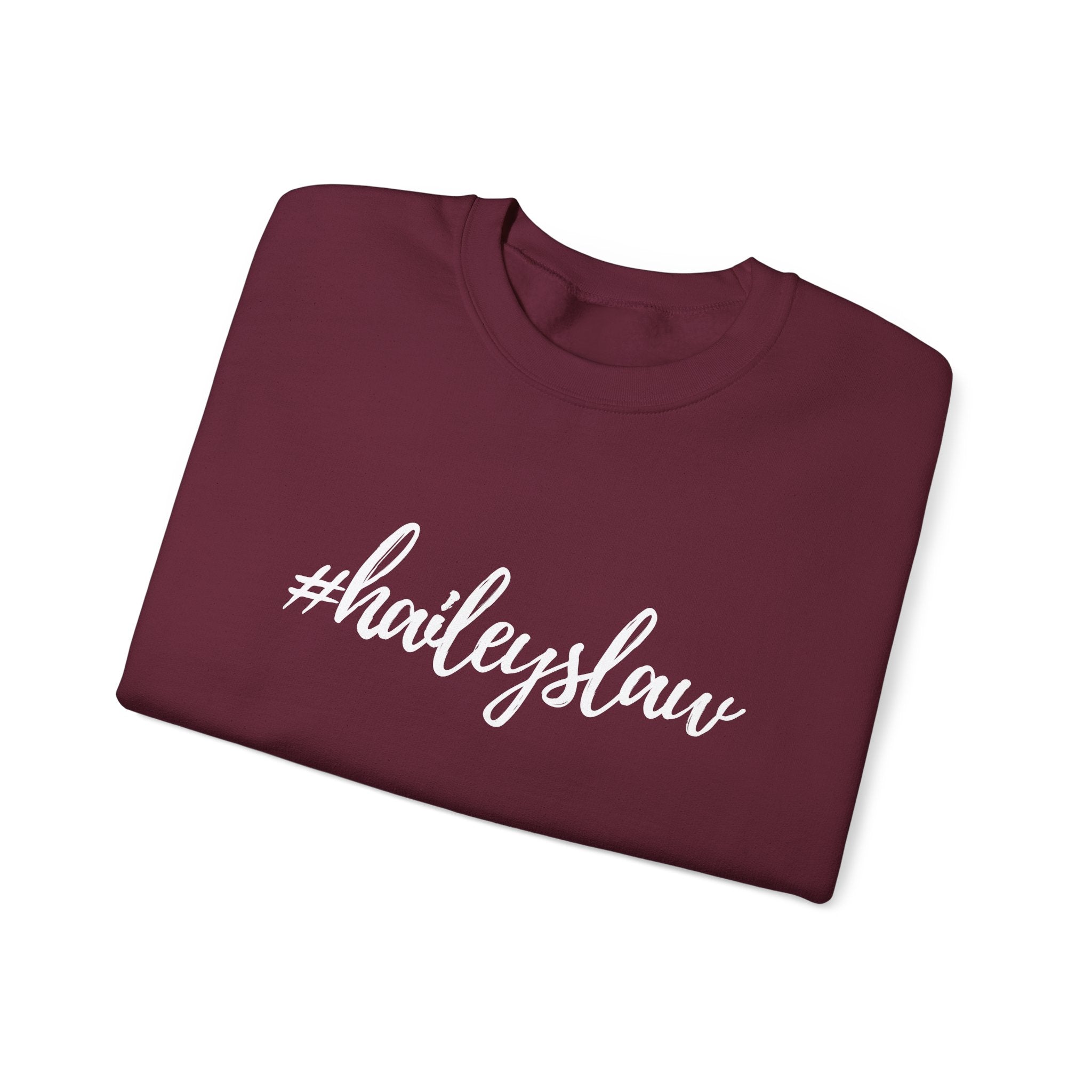 #haileyslaw Hashtag Crewneck Sweatshirt