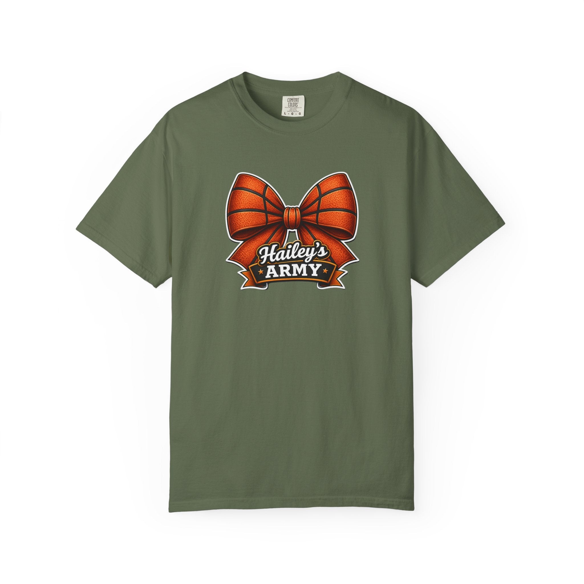 Hailey's Army Basketball Bow Tee