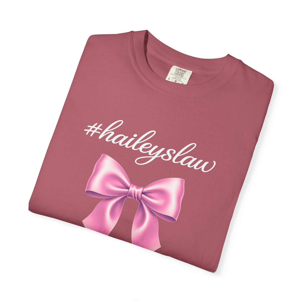 Hailey's Law Pink Bow Tee