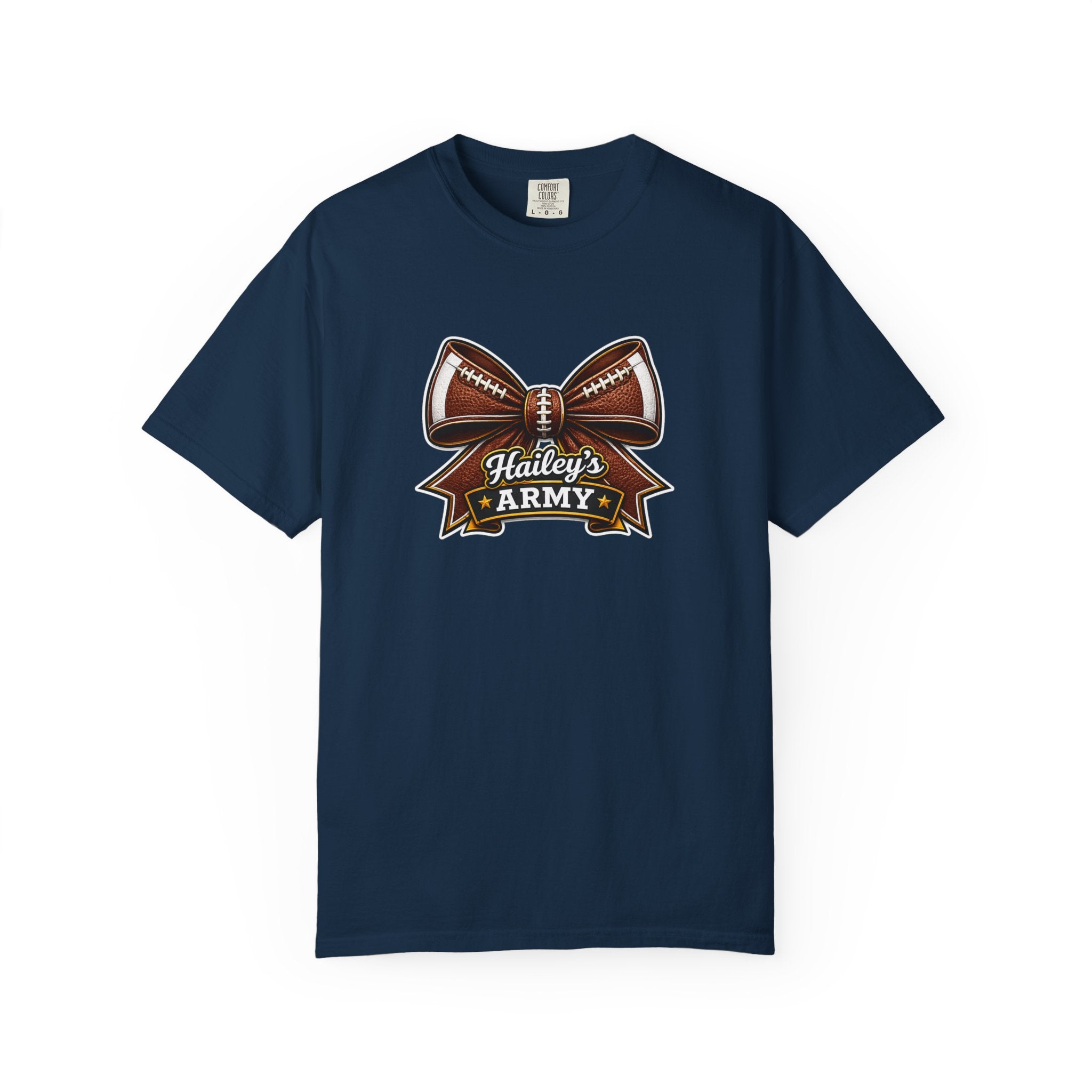 Hailey's Army Football Bow Tee