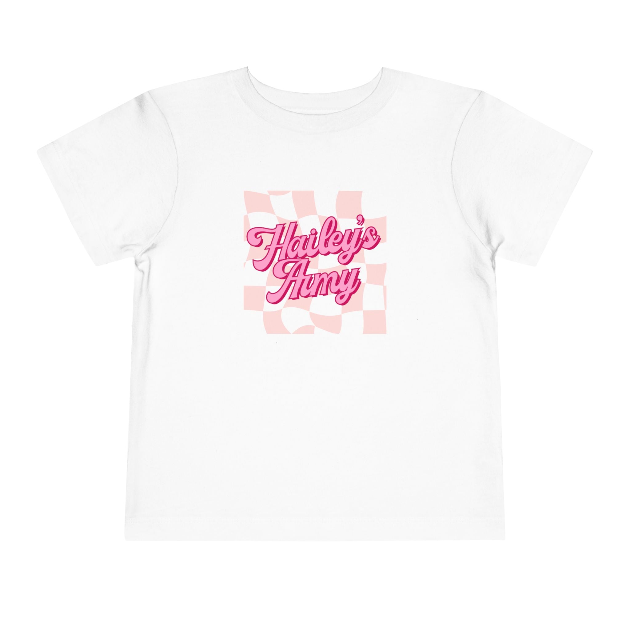 Hailey's Army Pink/Blue Retro Checkerboard Tee - TODDLER
