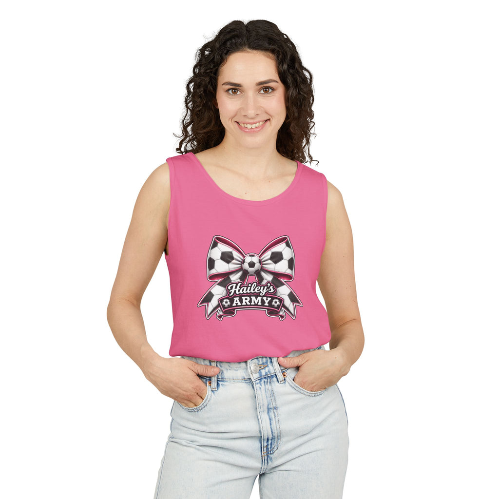 Hailey's Army Soccer Bow Tank
