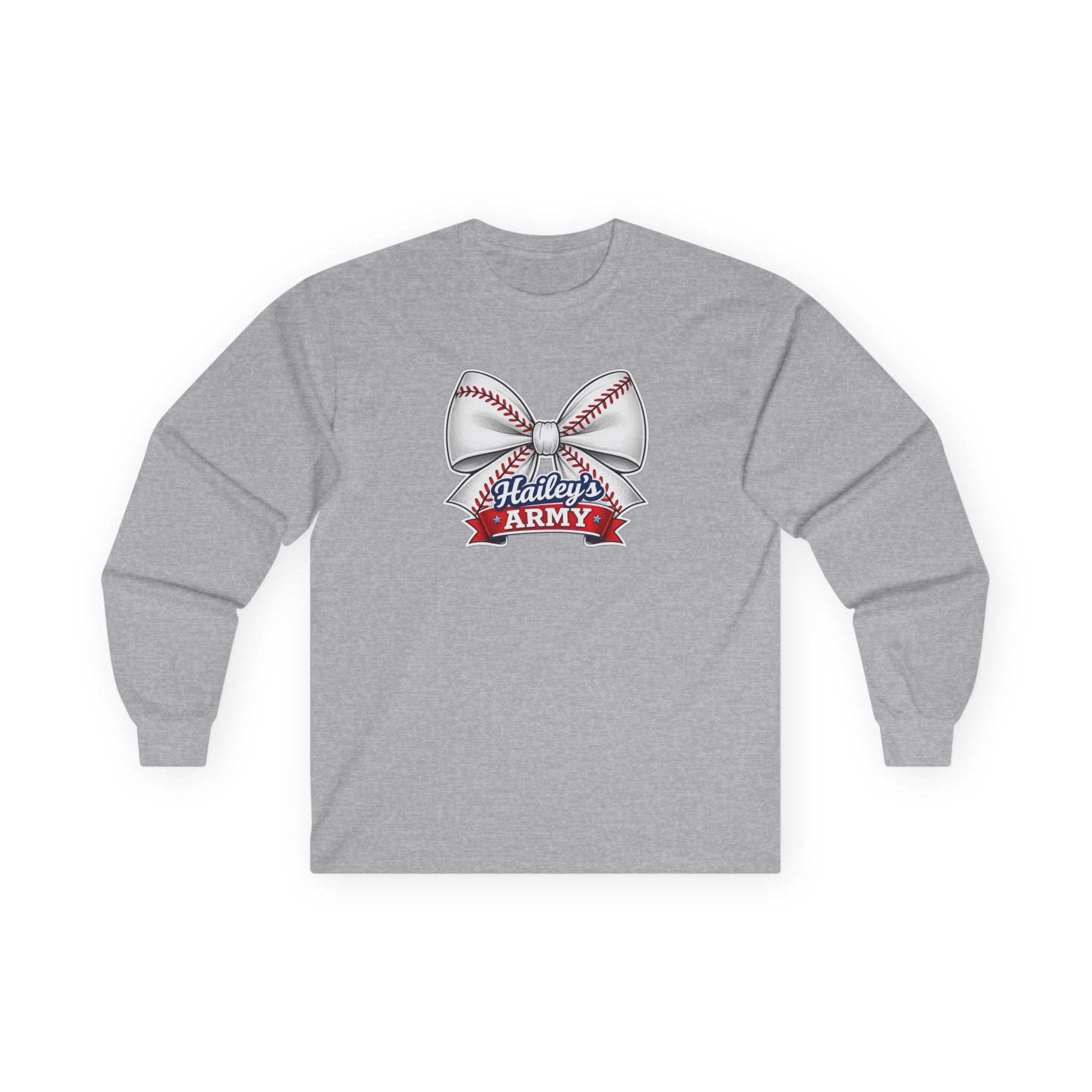 Hailey's Army Baseball Bow Long Sleeve Tee