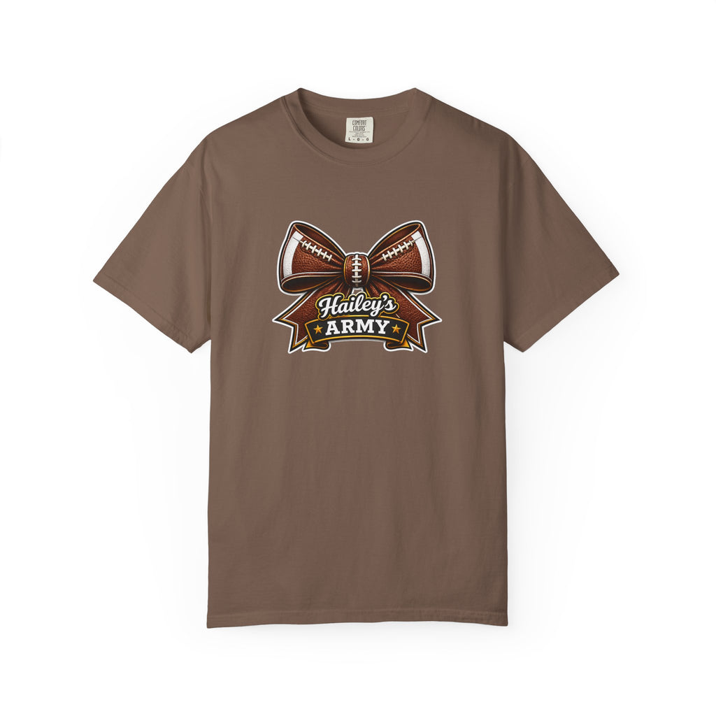 Hailey's Army Football Bow Tee
