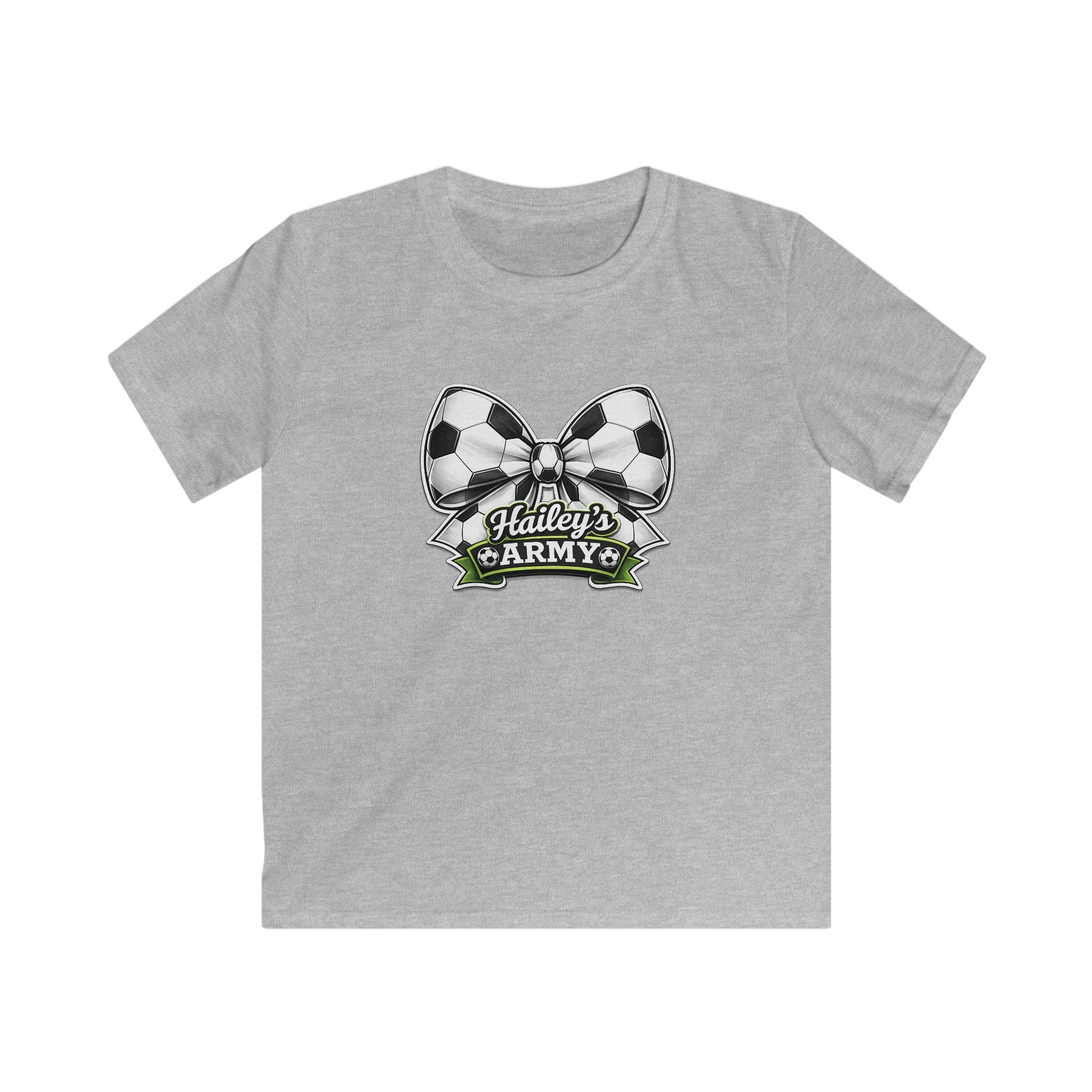 YOUTH - Hailey's Army Soccer Bow Tee