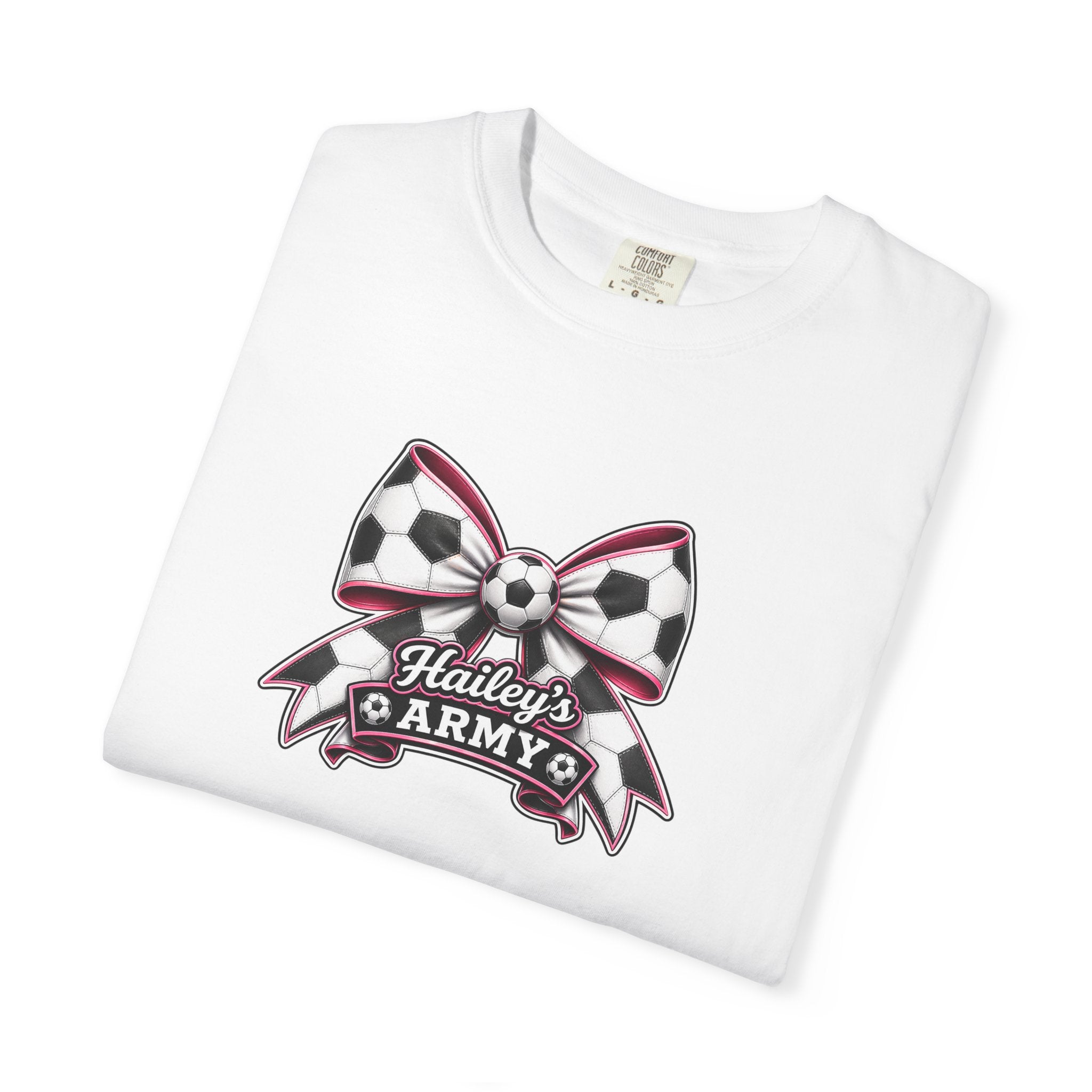 Hailey's Army Soccer Bow Tee