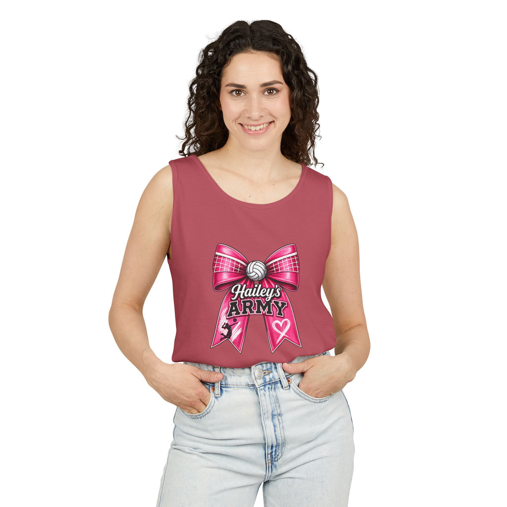 Hailey's Army Volleyball Bow Tank Top