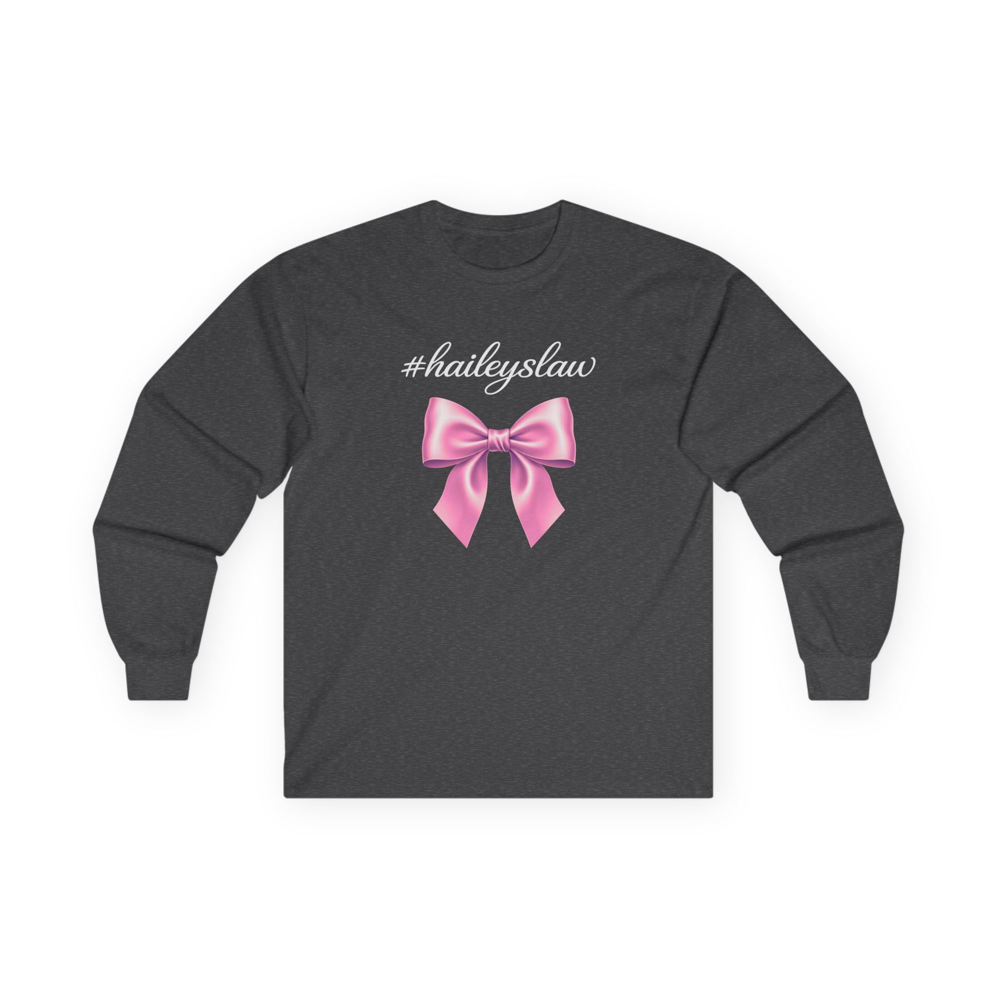 Hailey's Law Pink Bow Long Sleeve Tee