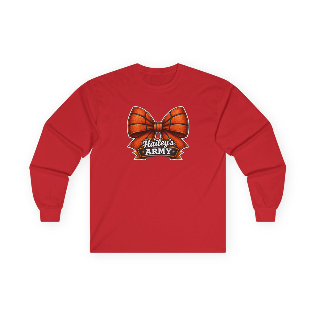 Hailey's Army Basketball Bow Long Sleeve Tee