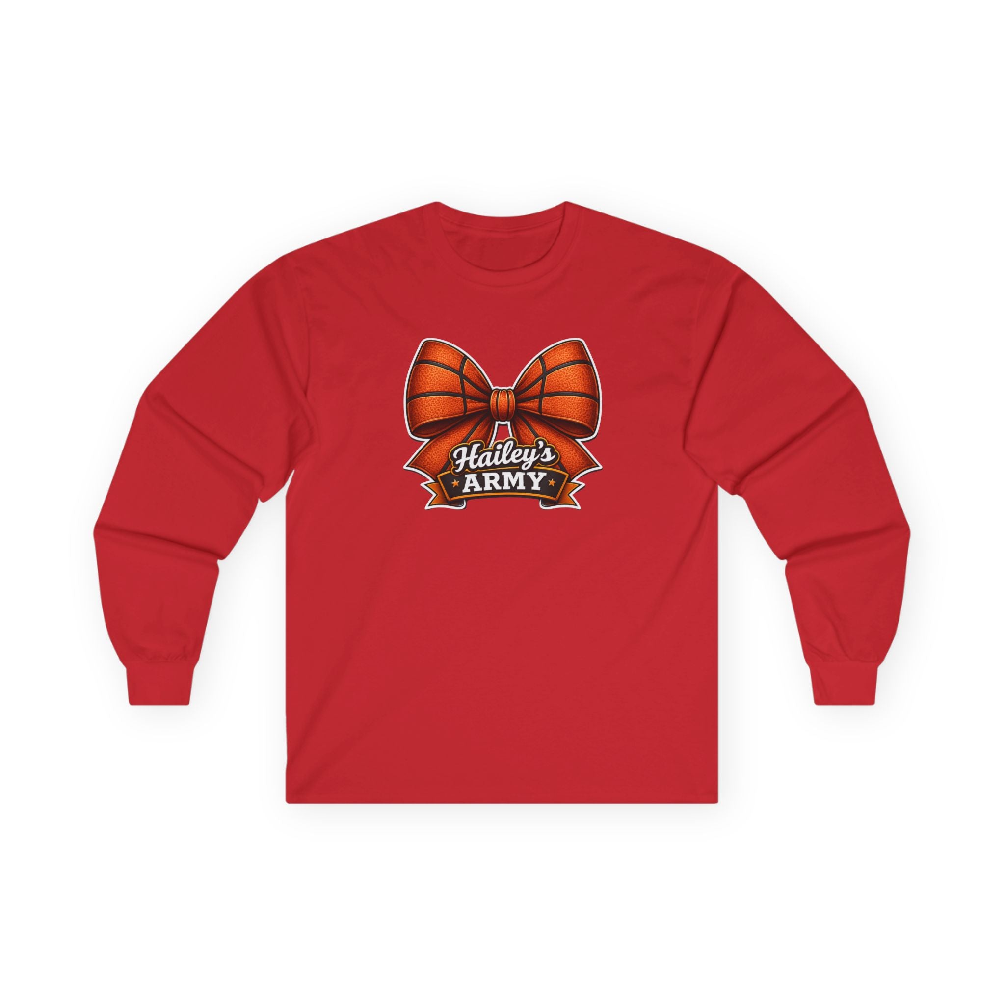 Hailey's Army Basketball Bow Long Sleeve Tee