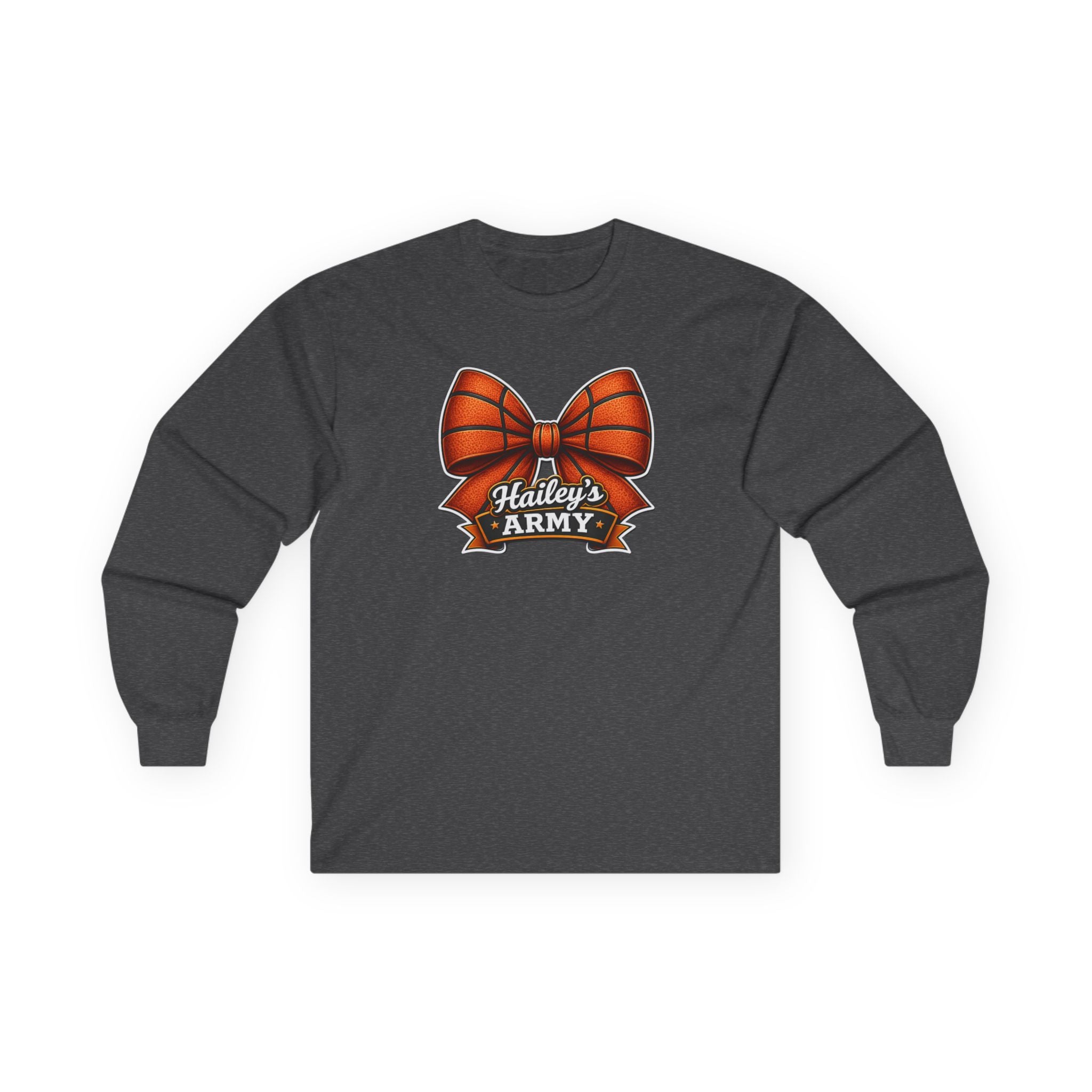 Hailey's Army Basketball Bow Long Sleeve Tee