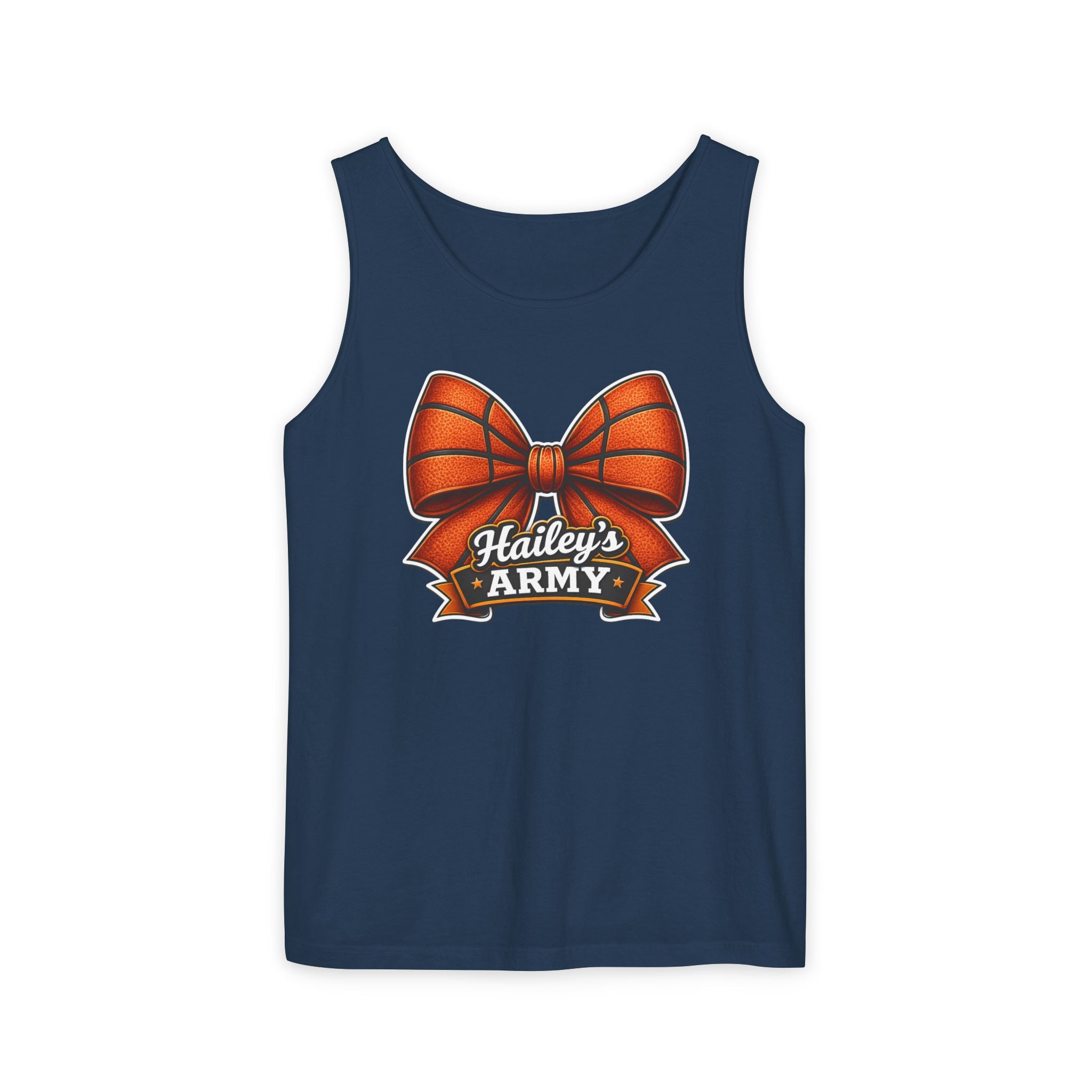 Hailey's Army Basketball Bow Tank