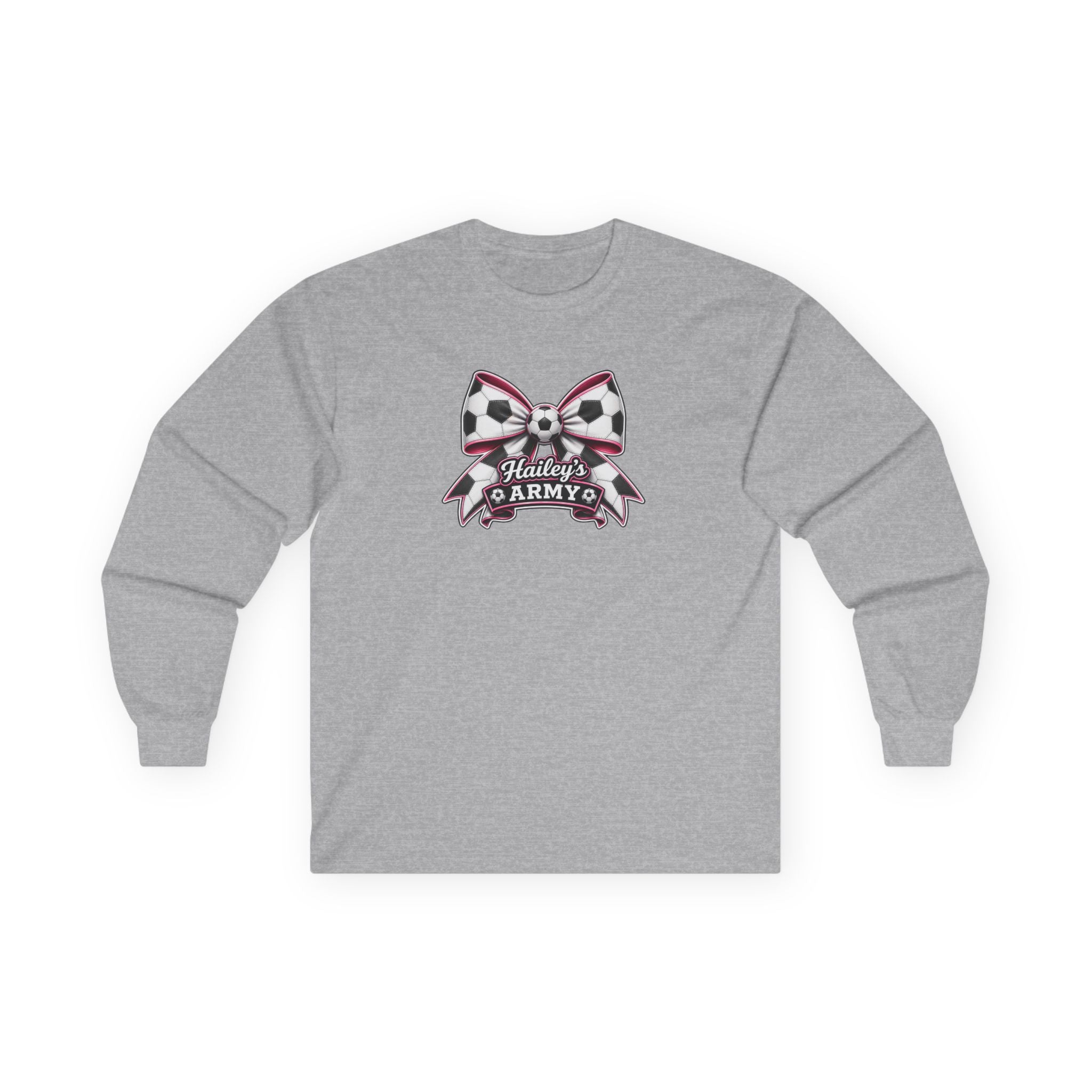 Hailey's Army Soccer Bow Long Sleeve Tee