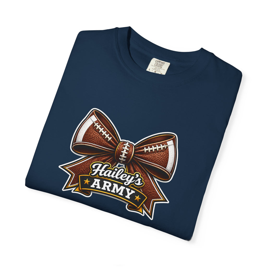 Hailey's Army Football Bow Tee