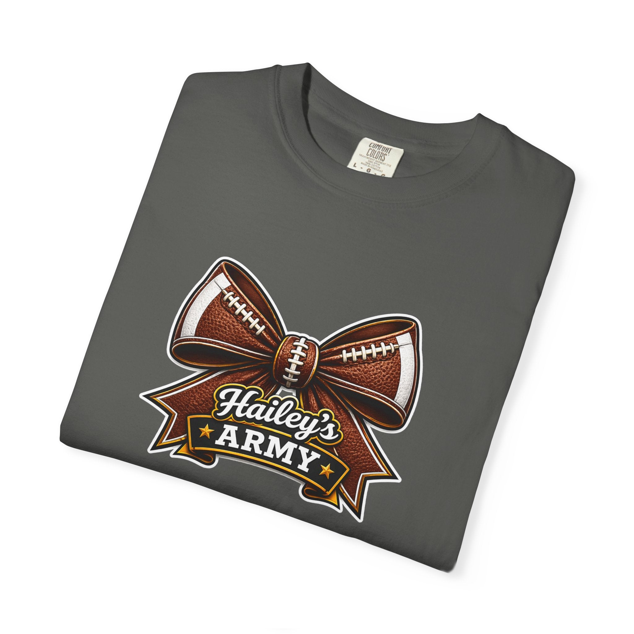 Hailey's Army Football Bow Tee