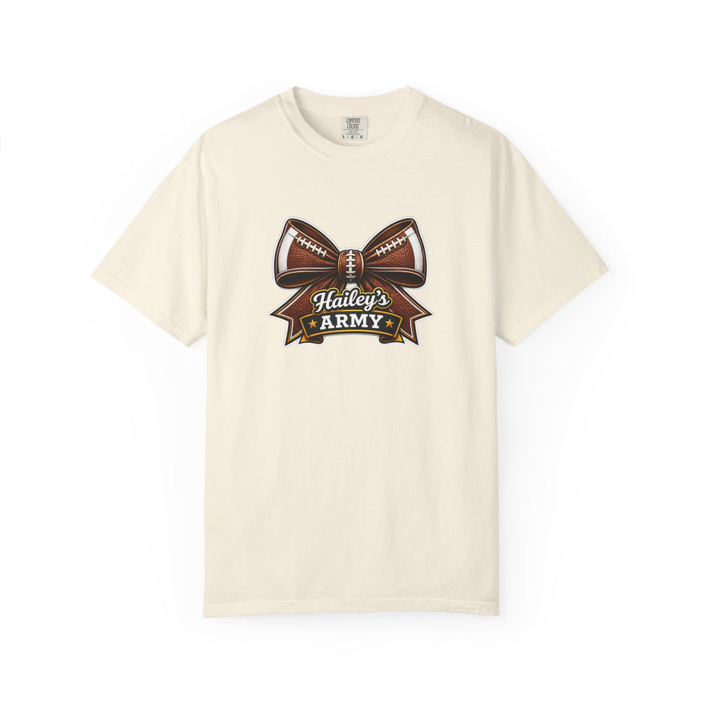 Hailey's Army Football Bow Tee