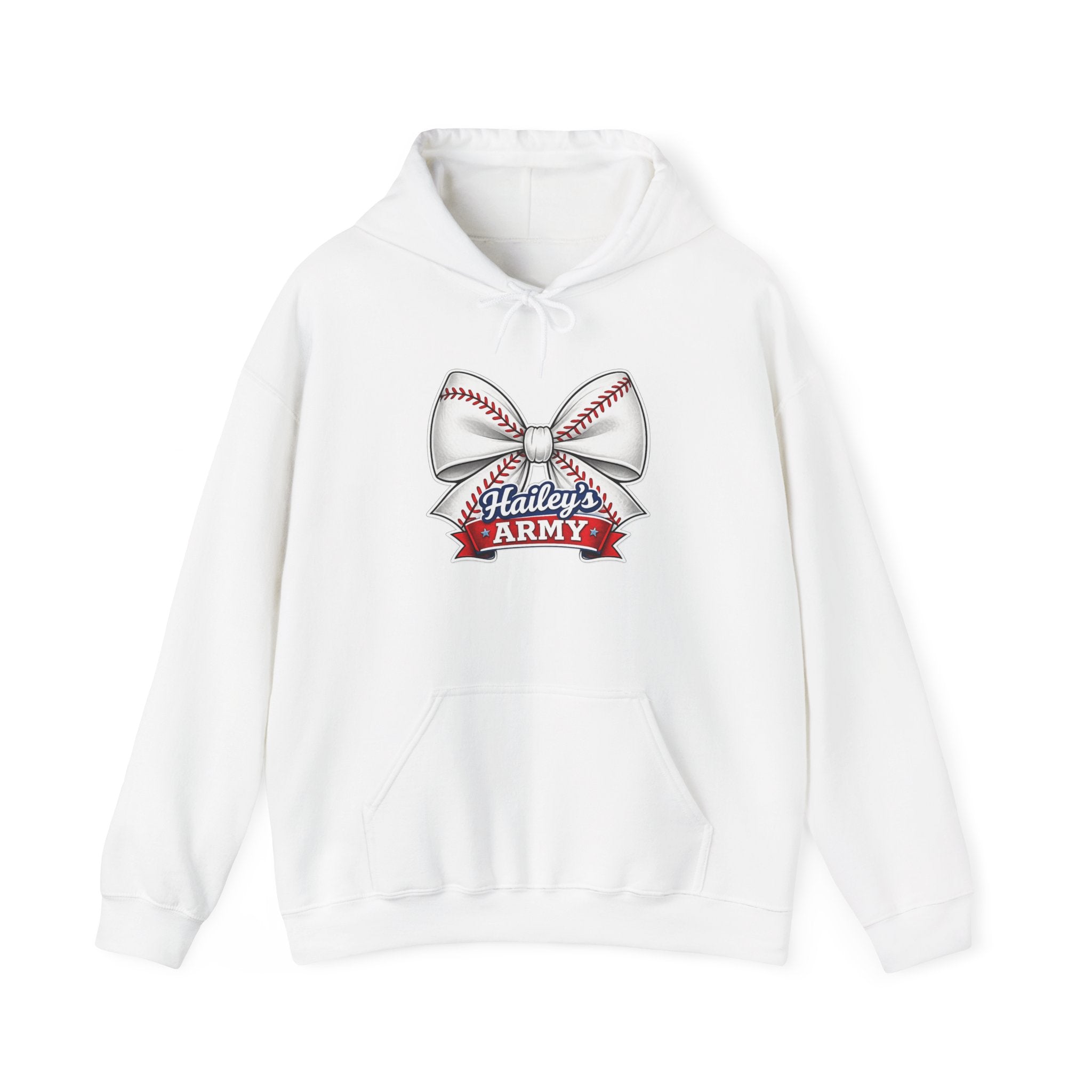 Hailey's Army Baseball Bow Hoodie