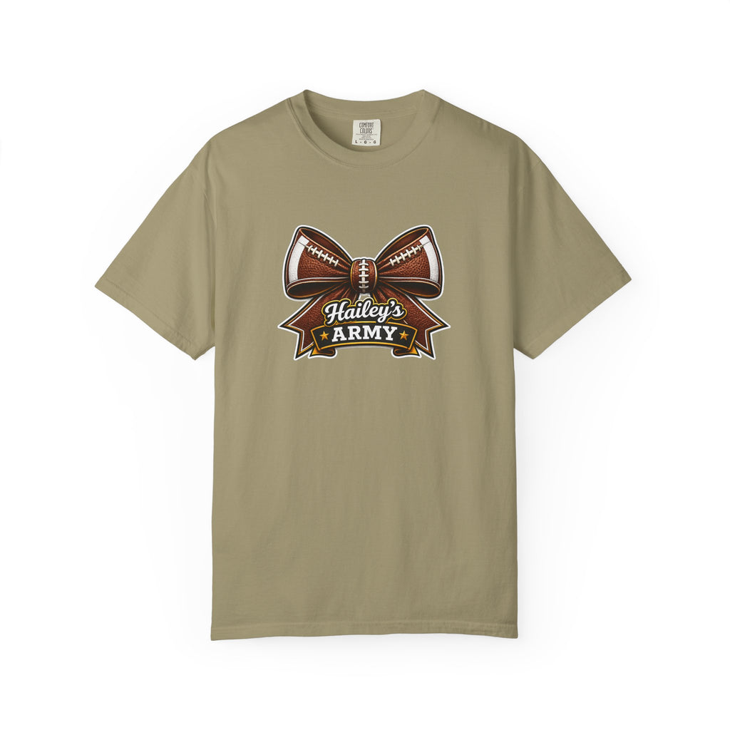Hailey's Army Football Bow Tee