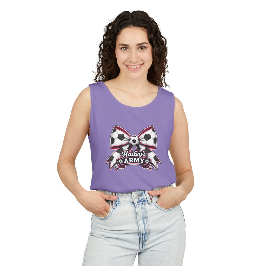 Hailey's Army Soccer Bow Tank