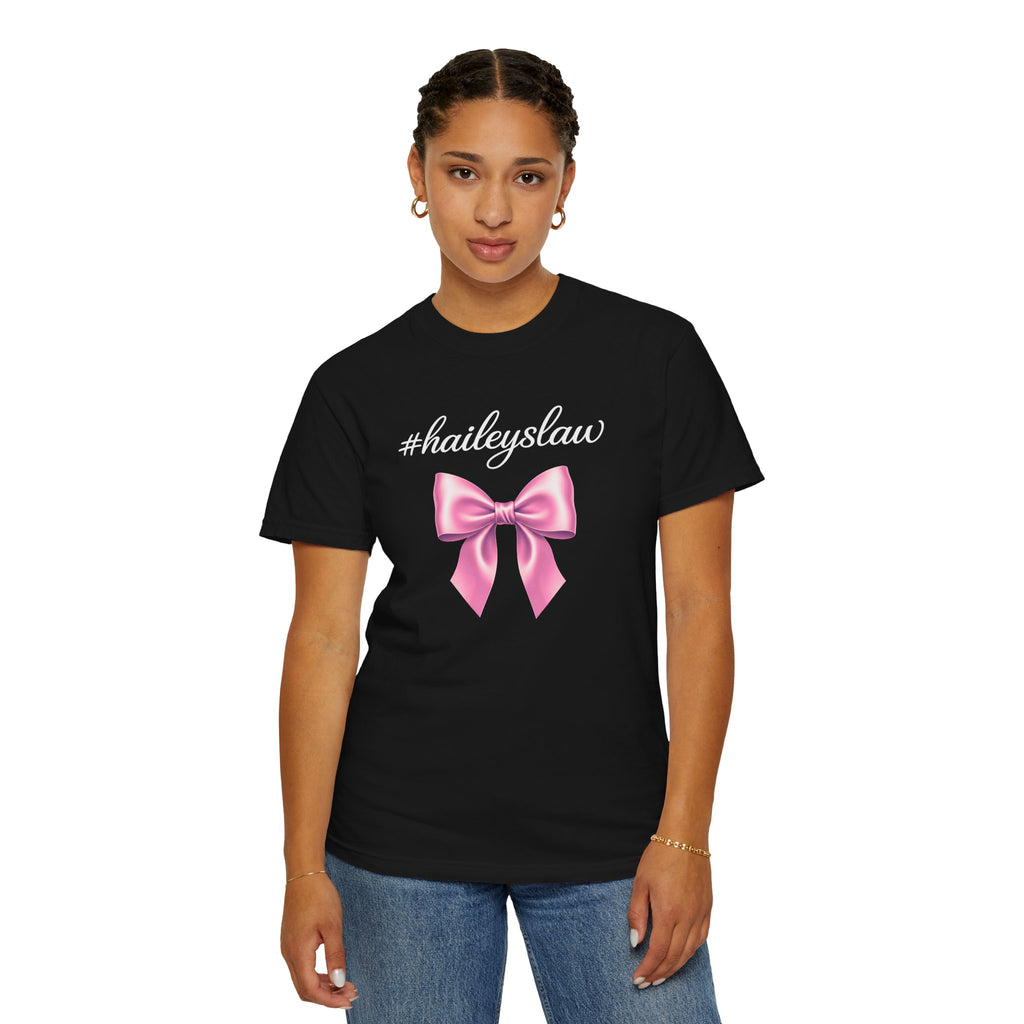 Hailey's Law Pink Bow Tee
