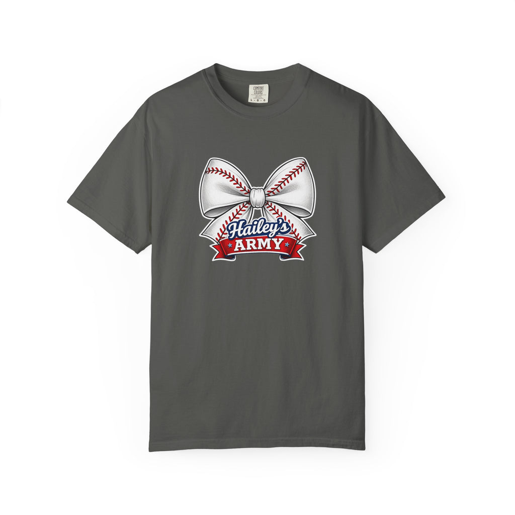 Hailey's Army Baseball Bow Tee