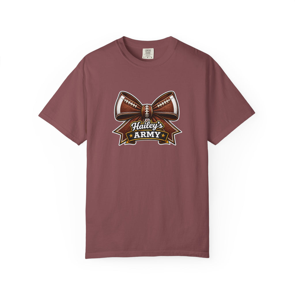 Hailey's Army Football Bow Tee