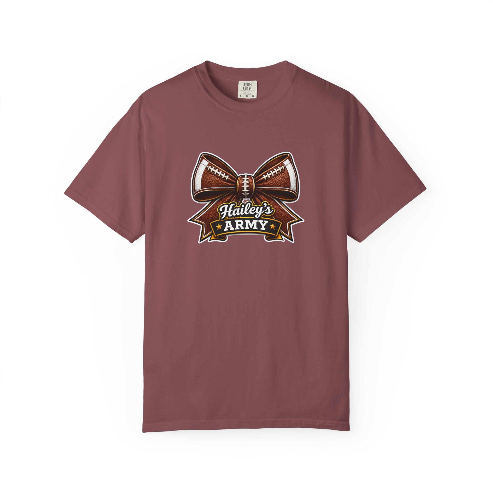 Hailey's Army Football Bow Tee