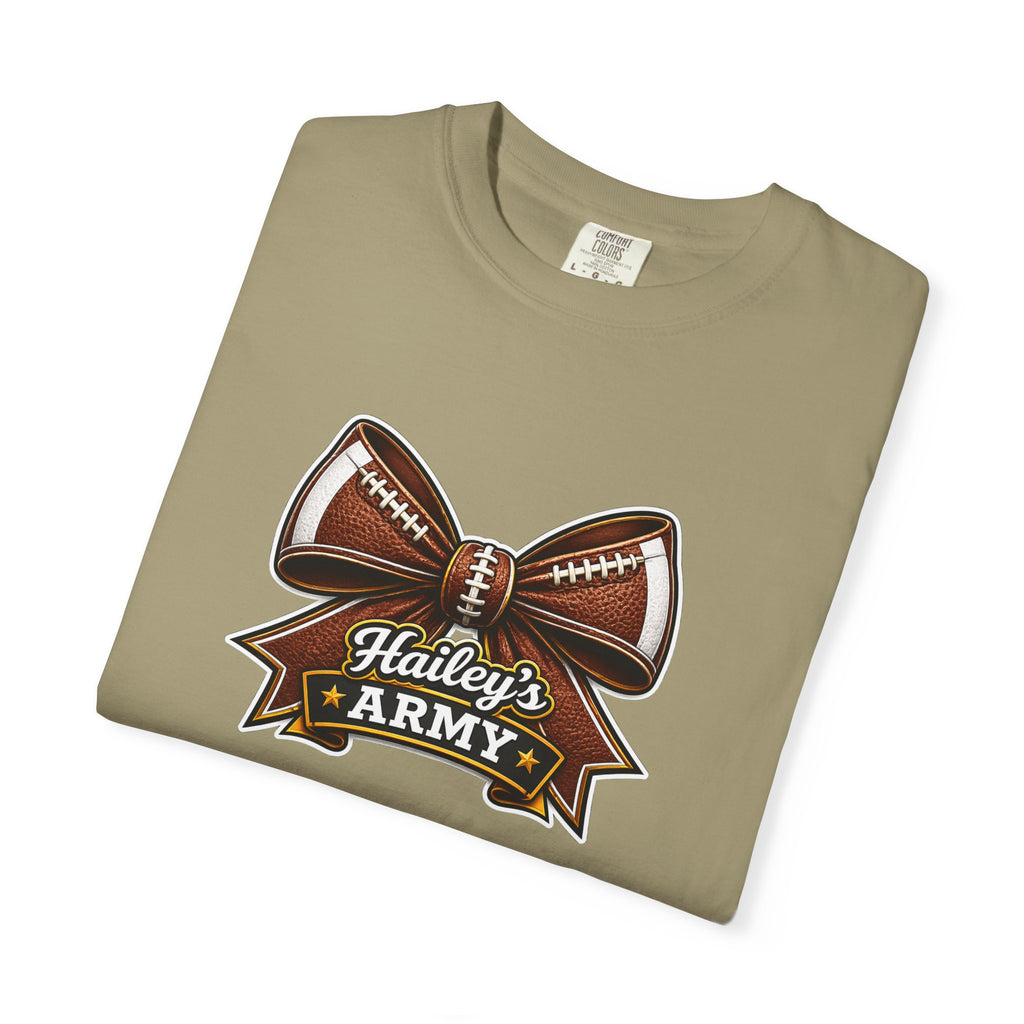 Hailey's Army Football Bow Tee